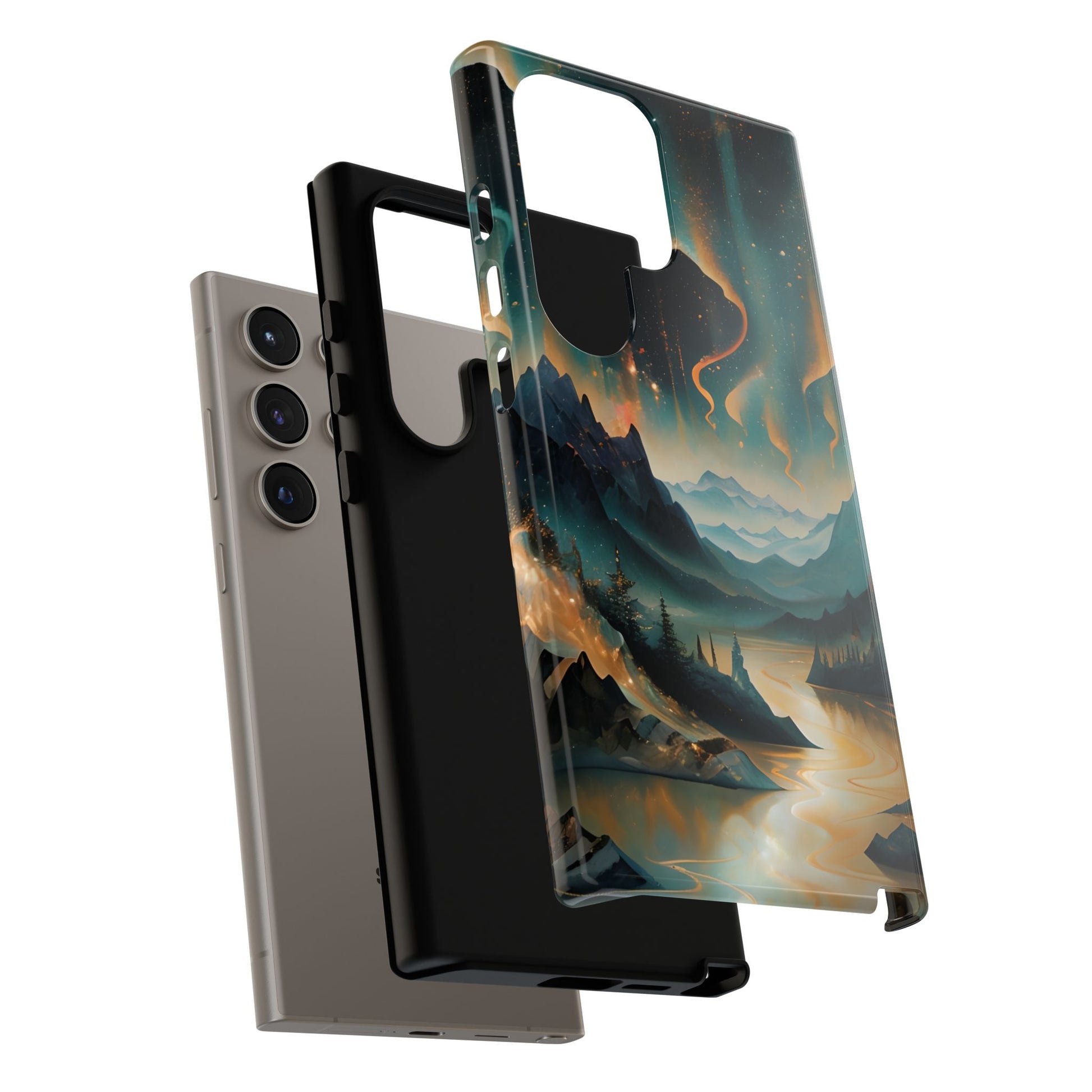 Aurora Dreamscape Samsung Galaxy S24 Ultra Tough Case - Artistic Northern Lights Cover - Premium Abstract Design