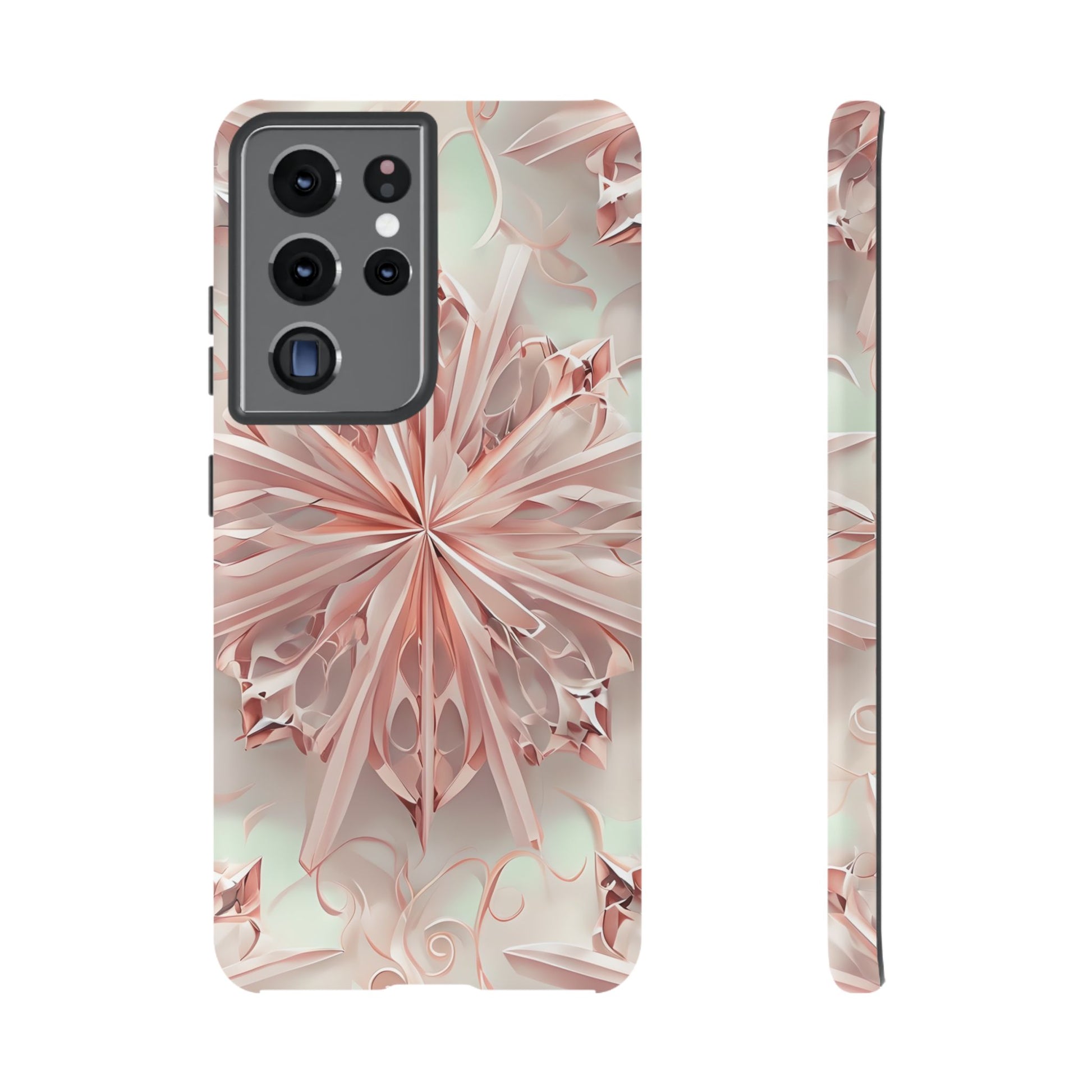 Blush Frost from our Kaleidoscope Collection - Samsung Galaxy S21 Ultra tough case - Soft Pink Geometric Floral Design