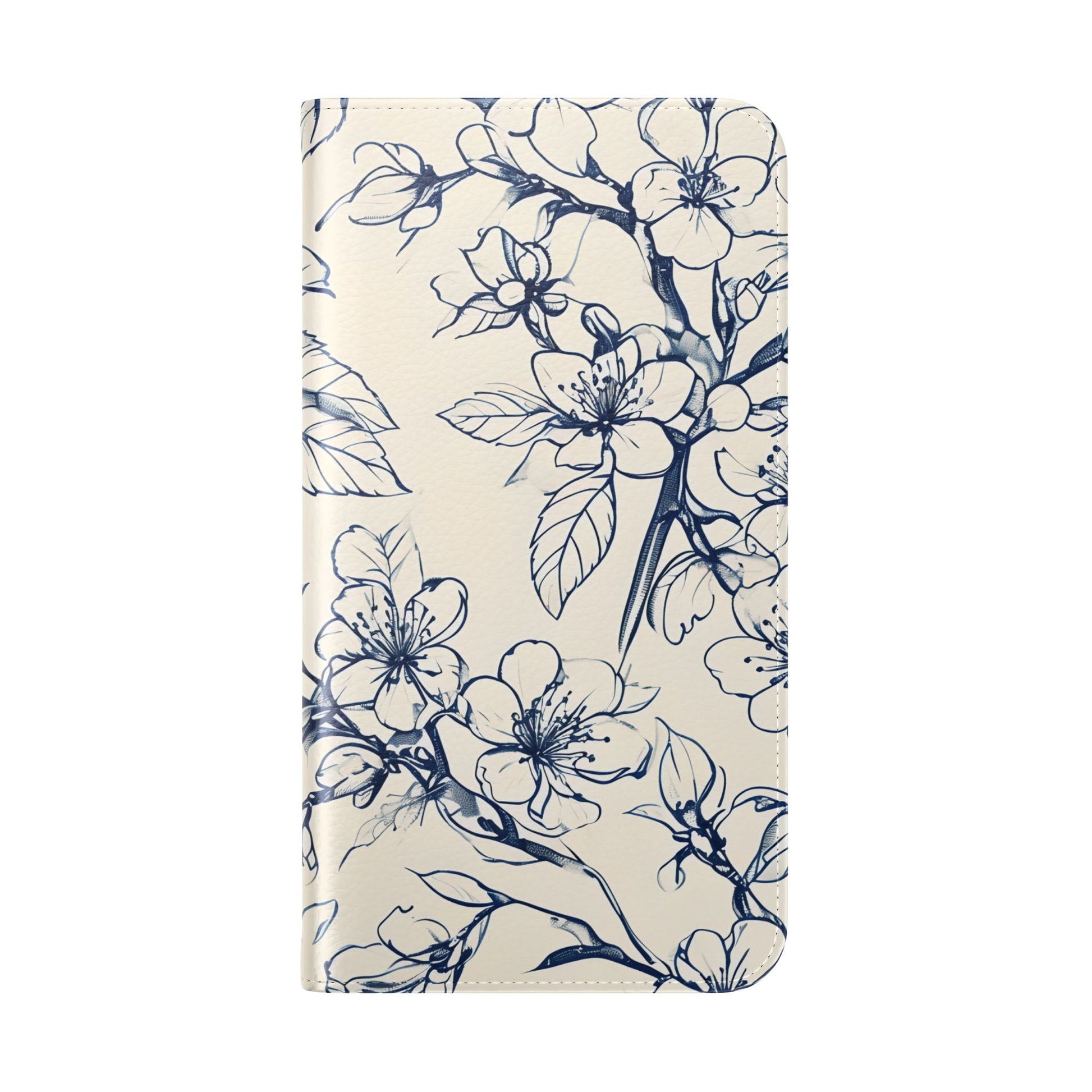 Blossom Sketch - Minimalist Floral Flip Phone Case for iPhone 14