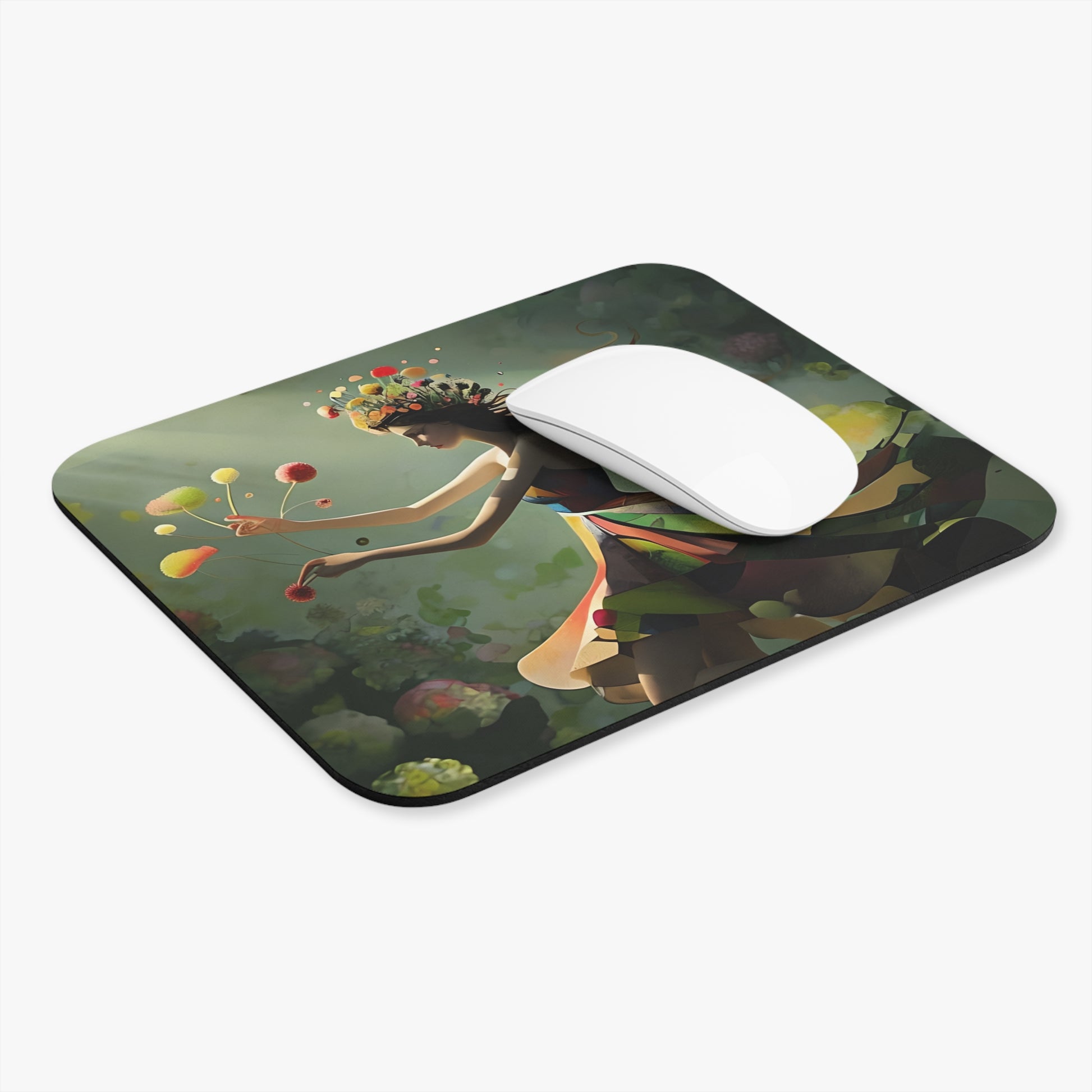 Dancing Wildflower Muse Mouse Pad - Premium 9x8 " Non-Slip Desk Mat for Work, Gaming & Office Decor