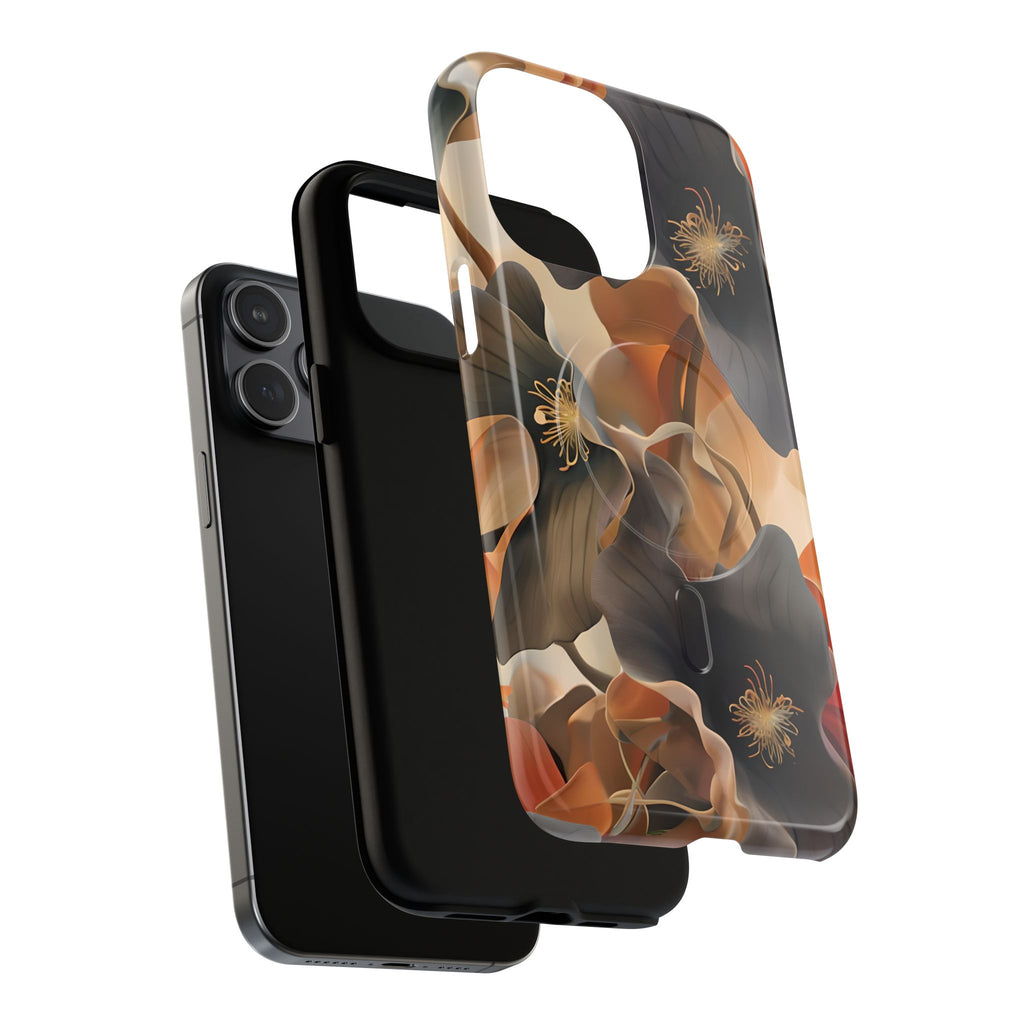 Autumn Ember - Moody Floral Art iPhone 15 Pro Max MagSafe Phone Case -Warm Earthy Botanical Design