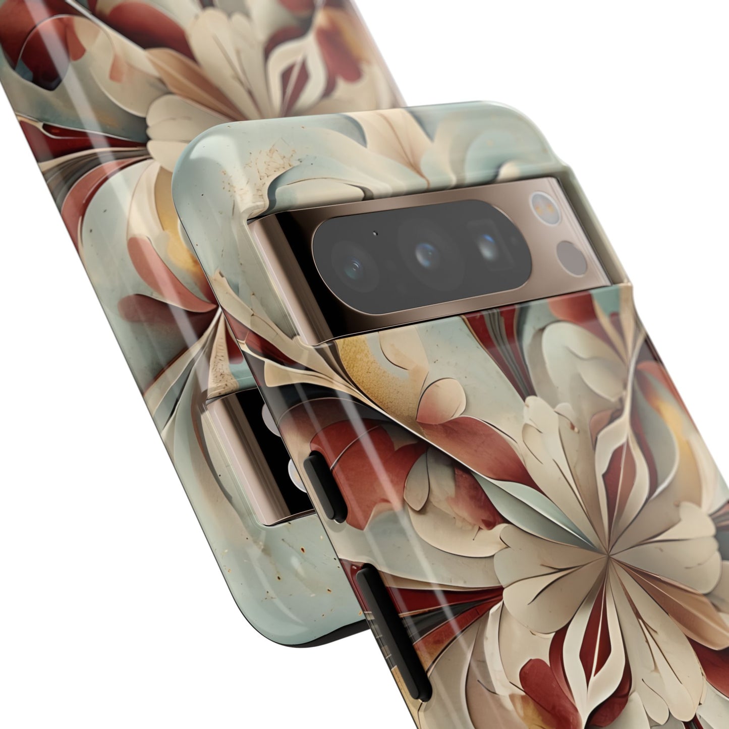 Vintage Baroque Blossom - Ornate Floral Art Google Pixel Tough Phone Case - Elegant Baroque-Inspired Design