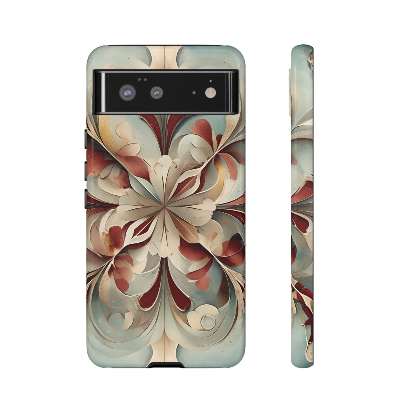 Vintage Baroque Blossom - Ornate Floral Art Google Pixel Tough Phone Case - Elegant Baroque-Inspired Design