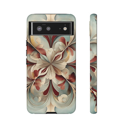 Vintage Baroque Blossom - Ornate Floral Art Google Pixel Tough Phone Case - Elegant Baroque-Inspired Design