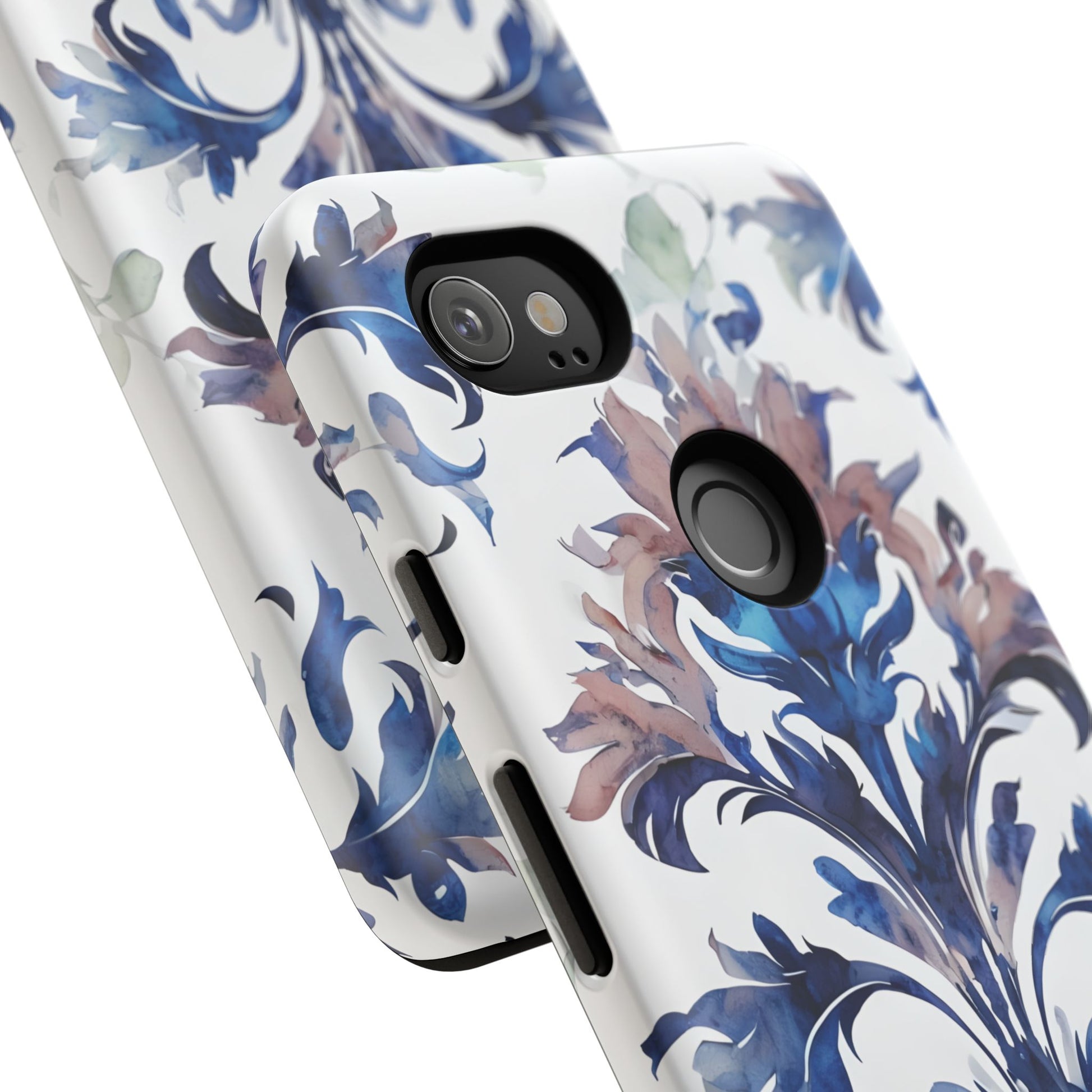 Delft Reverie - Elegant Blue & White Google Pixel 2XL Tough Phone Case - Dutch Delftware-Inspired Floral Design