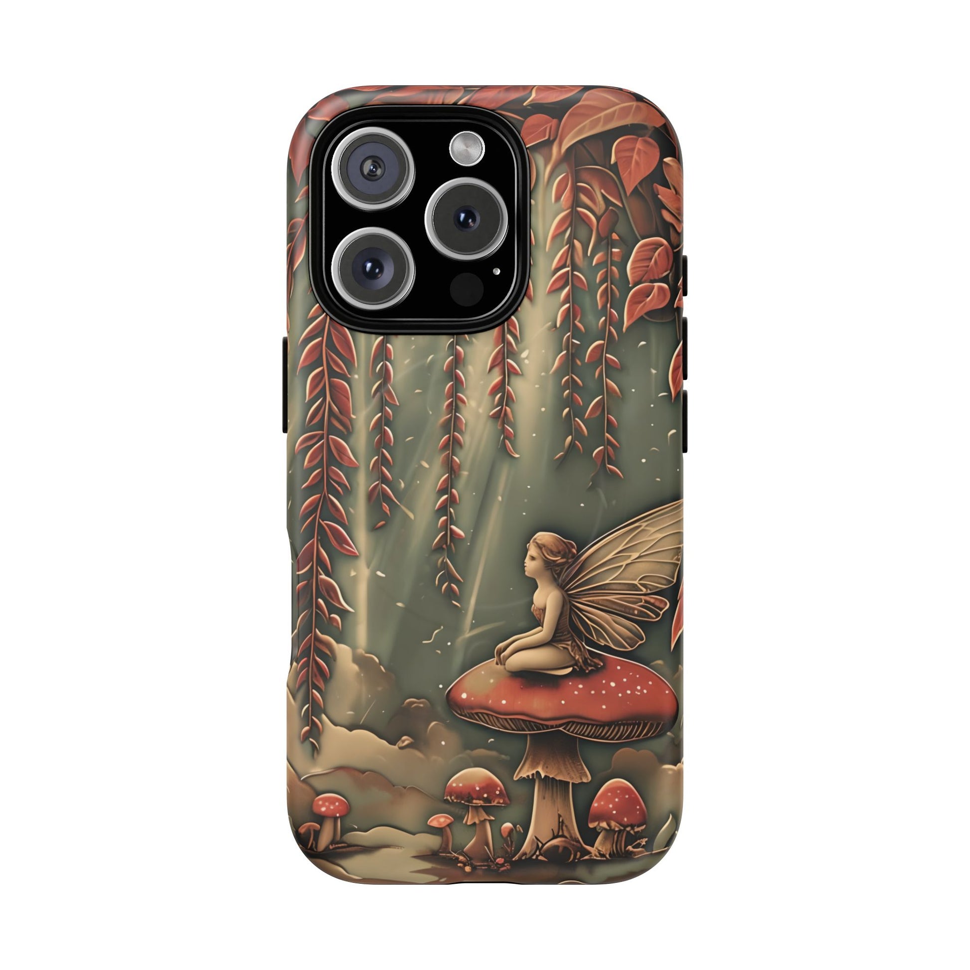 Willow Whisper - Tranquil Nature Art iPhone 16 Pro MagSafe Phone Case - Serene Willow Tree & Meditative Figure Design