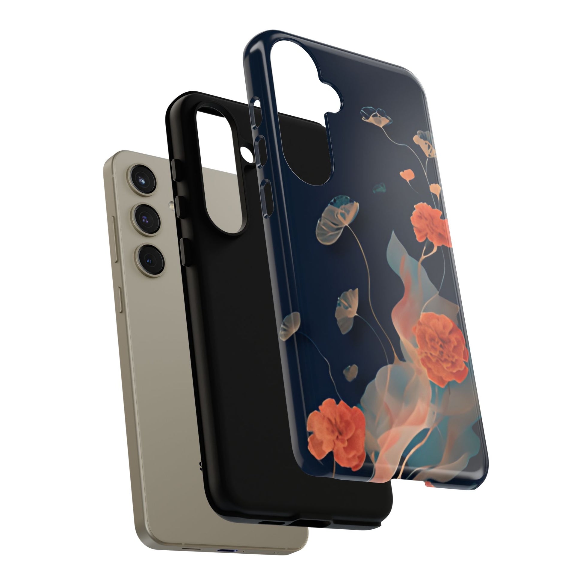 Lotus Reverie - Elegant Artistic Floral Samsung Galaxy S24 Plus Tough Phone Case - Painterly Lotus Blossom Design