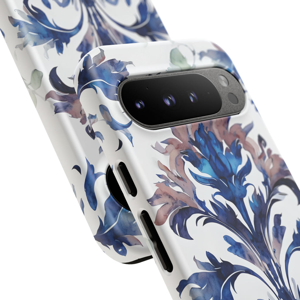Delft Reverie - Elegant Blue & White Google Pixel 9 Pro XL Tough Phone Case - Dutch Delftware-Inspired Floral Design