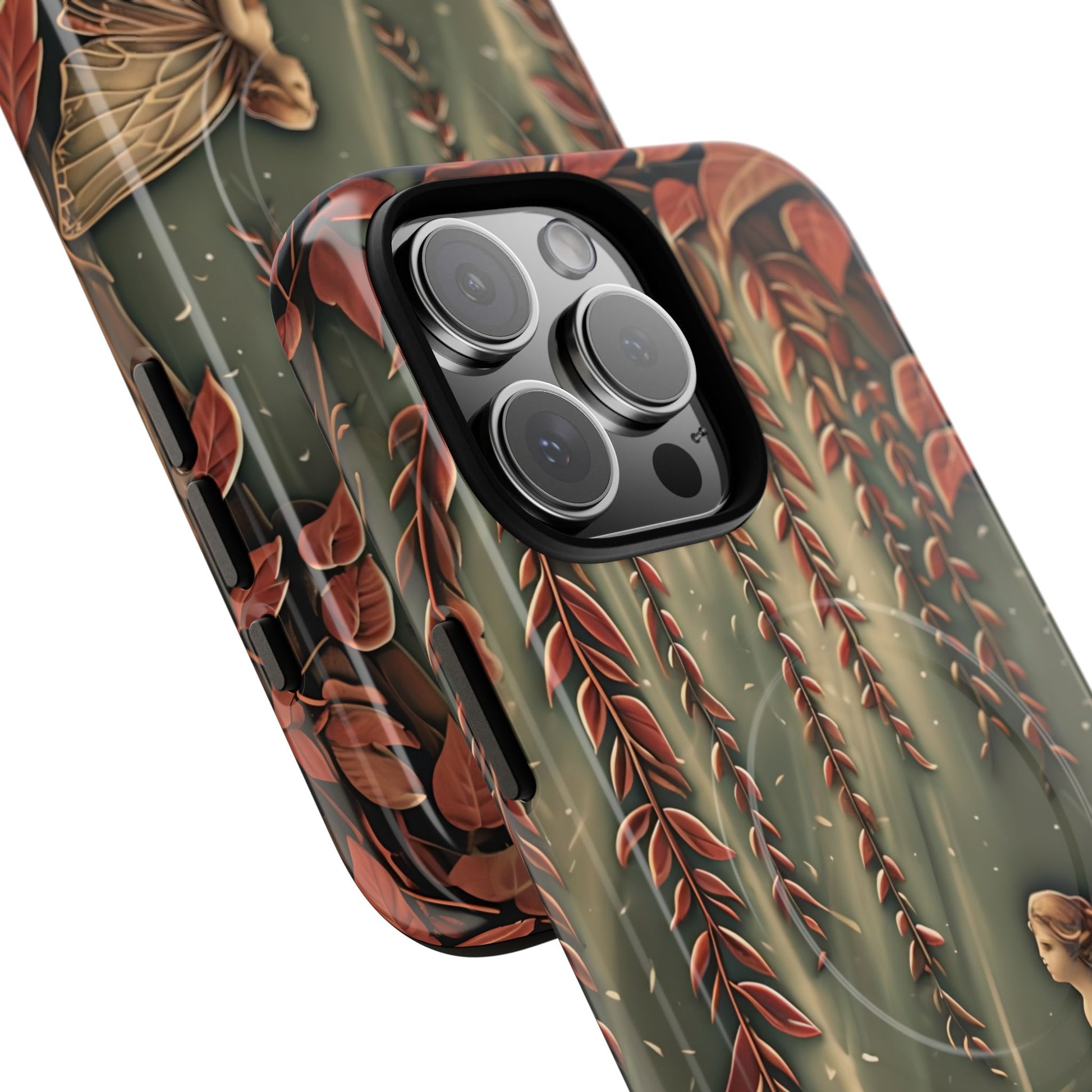 Willow Whisper - Tranquil Nature Art iPhone 16 Pro Max MagSafe Phone Case - Serene Willow Tree & Meditative Figure Design