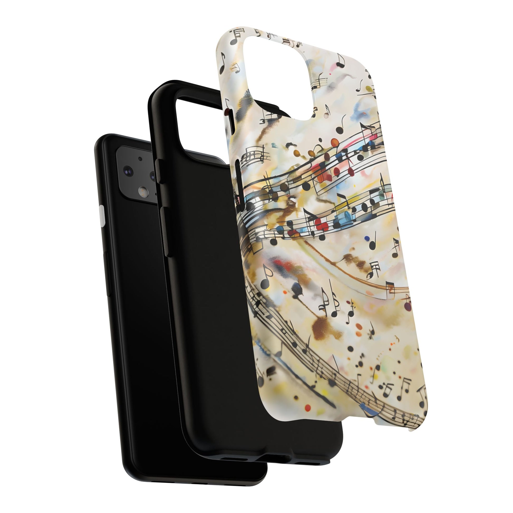 Melodic Flow Abstract Music Notes Tough Case for Google Pixel 4 - Shockproof Phone Cover