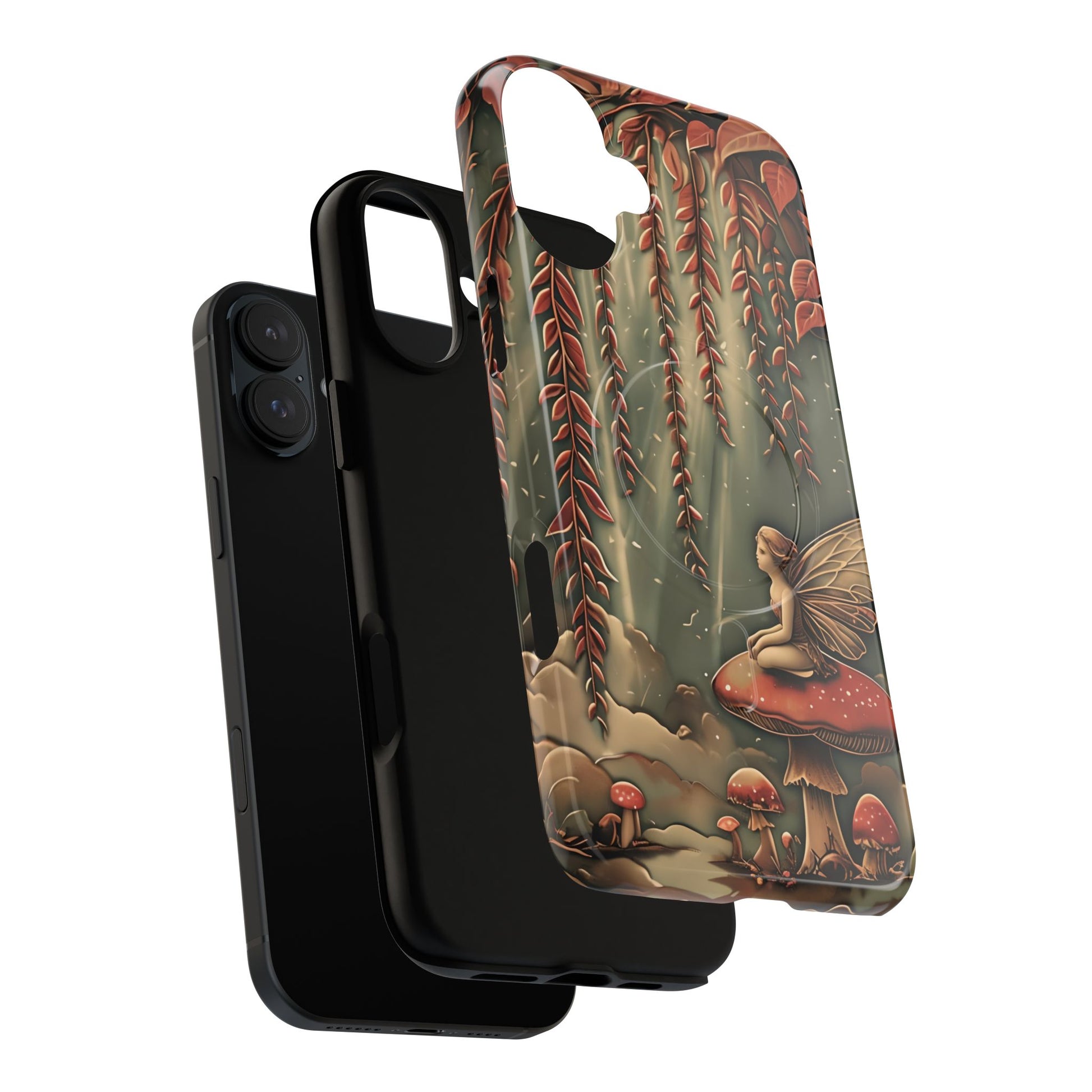 Willow Whisper - Tranquil Nature Art iPhone 16 Plus MagSafe Phone Case - Serene Willow Tree & Meditative Figure Design