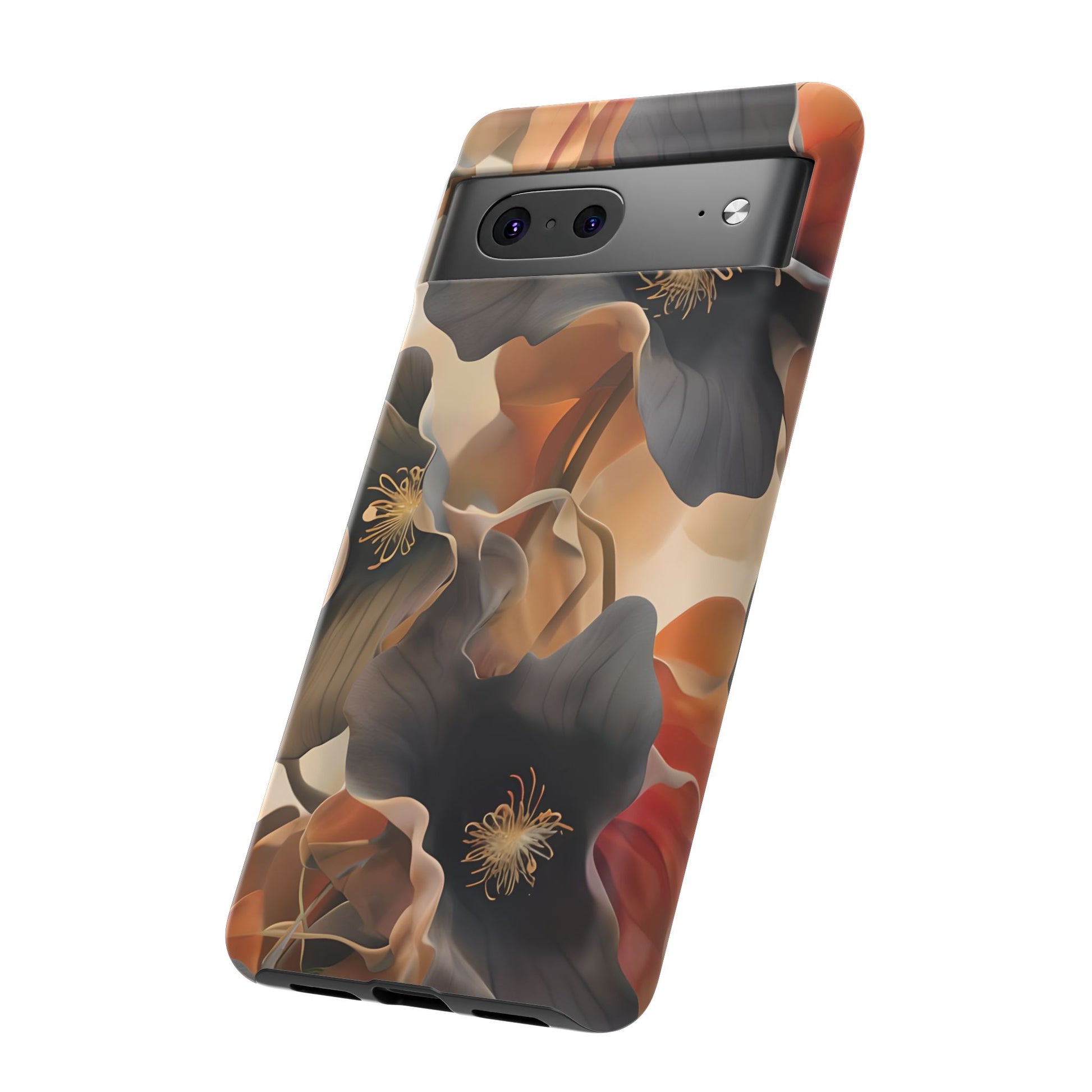 Autumn Ember - Moody Floral Art Google Pixel 7 Tough Phone Case - Warm Earthy Botanical Design