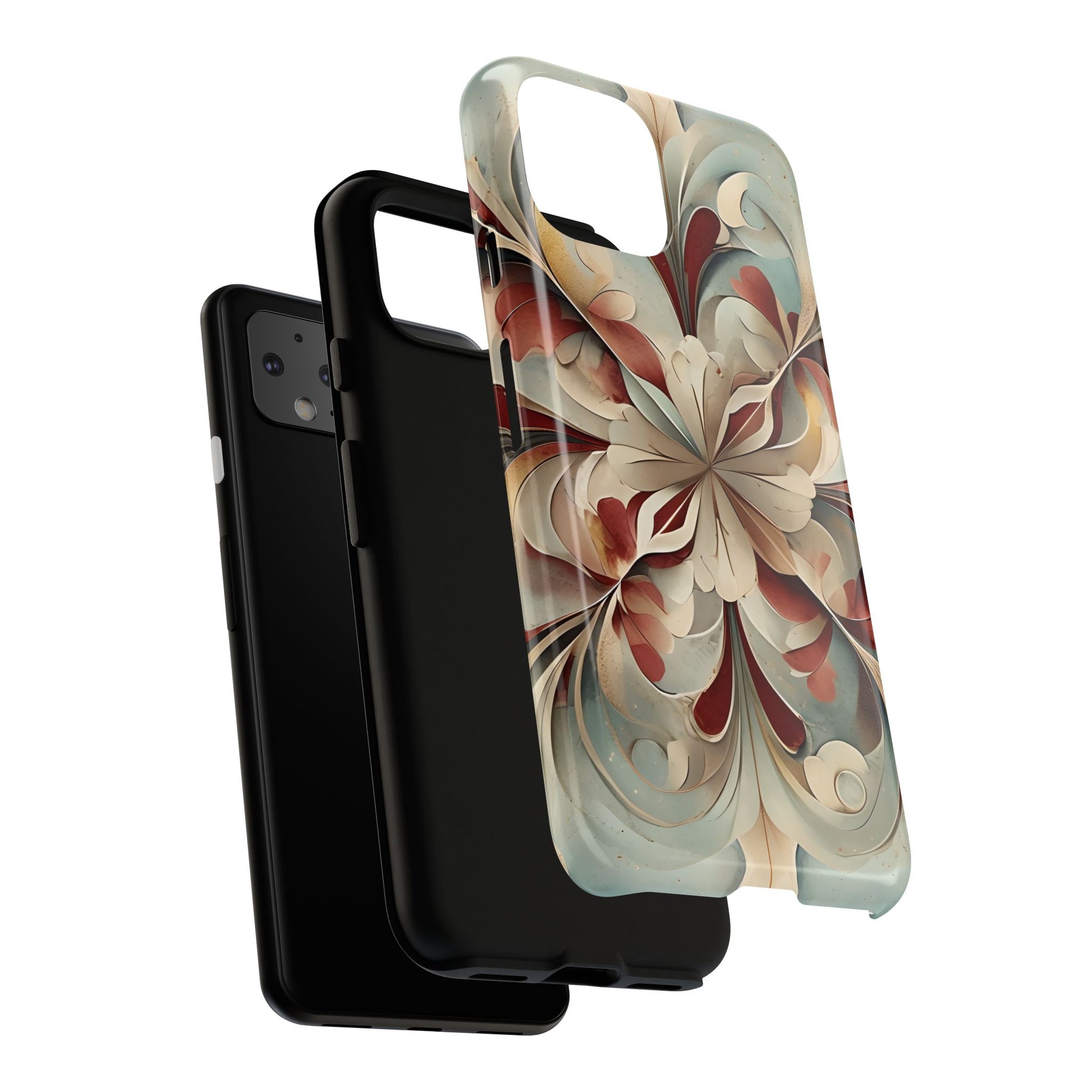 Vintage Baroque Blossom - Ornate Floral Art Google Pixel 4 Tough Phone Case - Elegant Baroque-Inspired Design