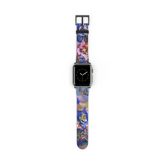 Blue Columbine Carnivale Apple Watch Band Strap - Colorful, Whimsical design