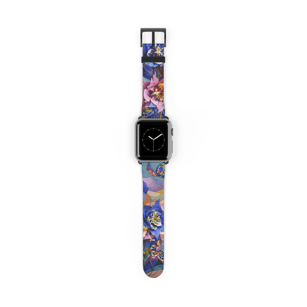 Blue Columbine Carnivale Apple Watch Band Strap - Colorful, Whimsical design