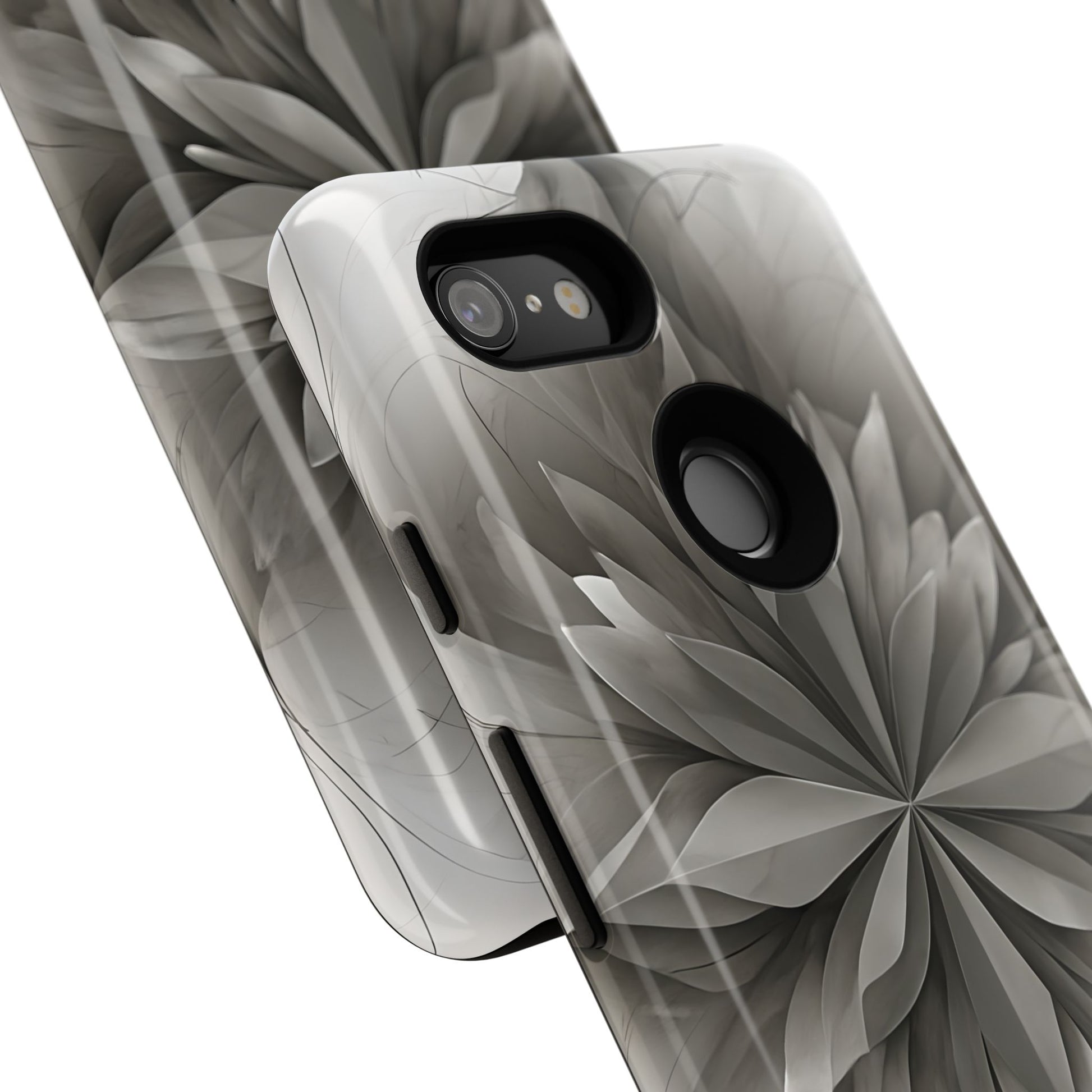 Silver Lotus - Elegant Monochrome Floral Google Pixel 3 Tough Phone Case - Modern Lotus Design