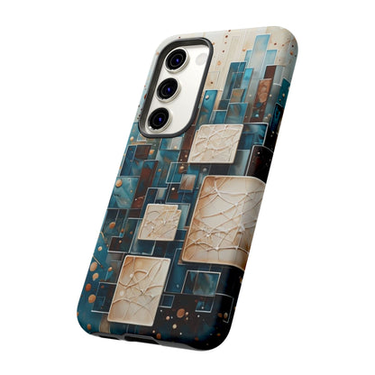 Architectural Drift Samsung Galaxy Case - Modern Geometric Teal & Parchment Design