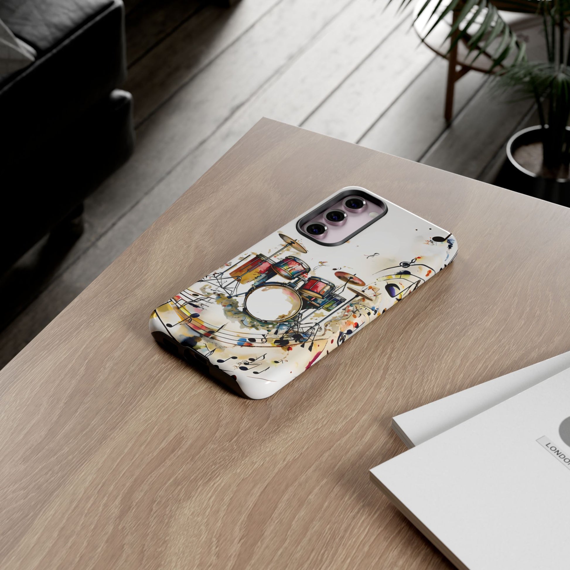 Beatline Abstract Drums and Music Notes Tough Case for Samsung Galaxy S23 Plus - Shockproof Phone Cover