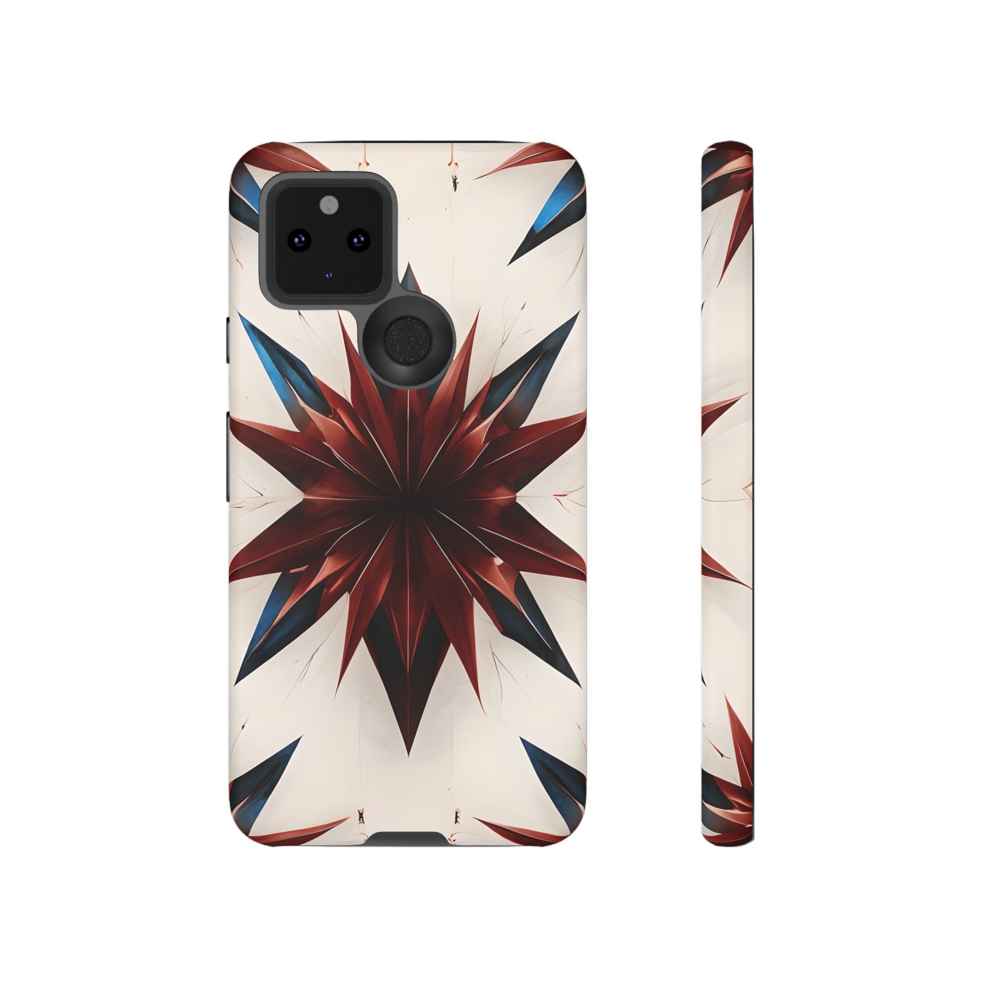 Garnet Starburst - Kaleidoscope Collection Gemstone Floral - Google Pixel 5 5G Tough Phone Case - Floral Burst Design
