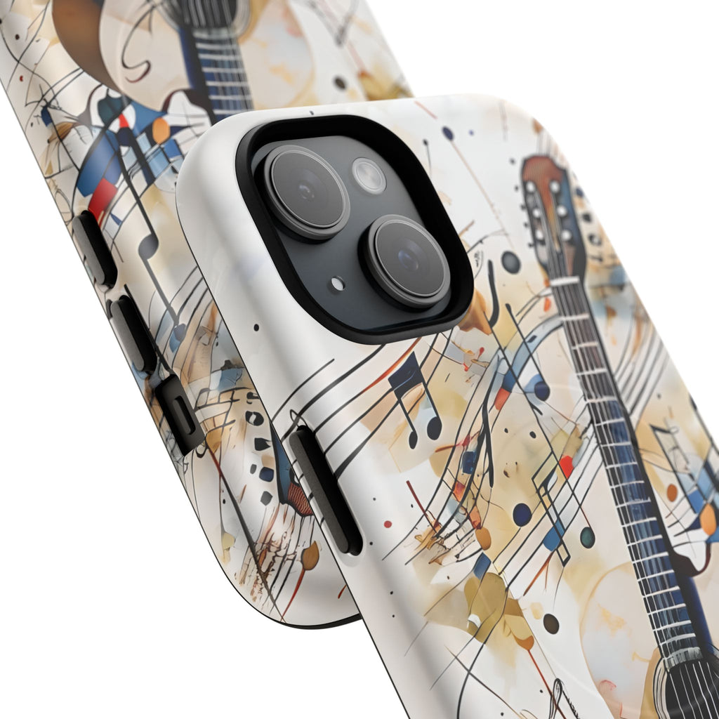 Strum and Flow Acoustic Guitar Art iPhone 15 MagSafe Case