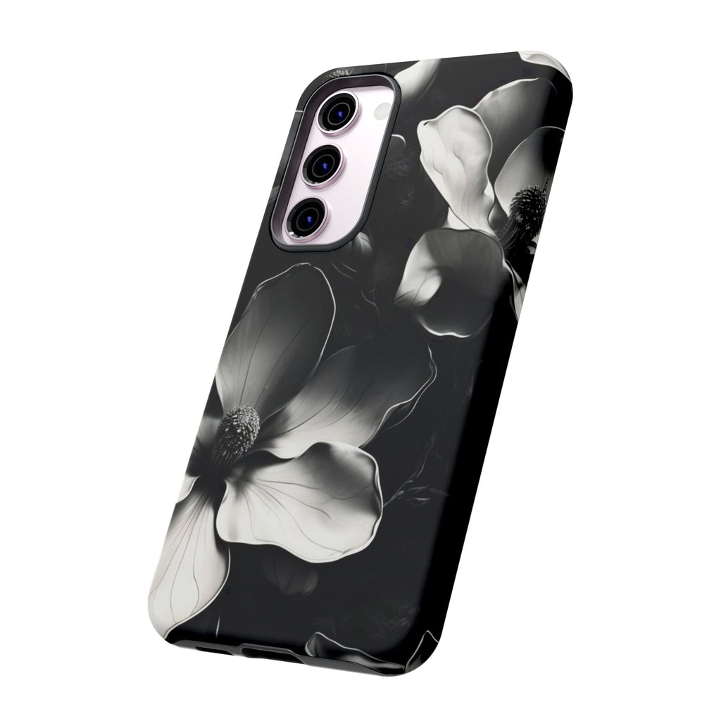 Monochrome Magnolia - Elegant Black & White Floral Samsung Galaxy S23 Plus Tough Phone Case - Artistic Magnolia Design