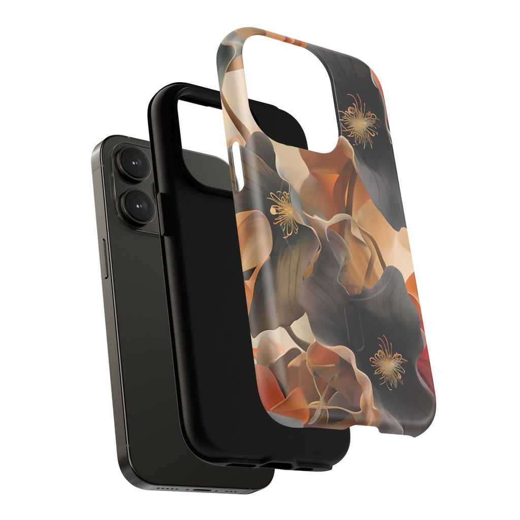 Autumn Ember - Moody Floral Art iPhone 14 Pro MagSafe Phone Case -Warm Earthy Botanical Design