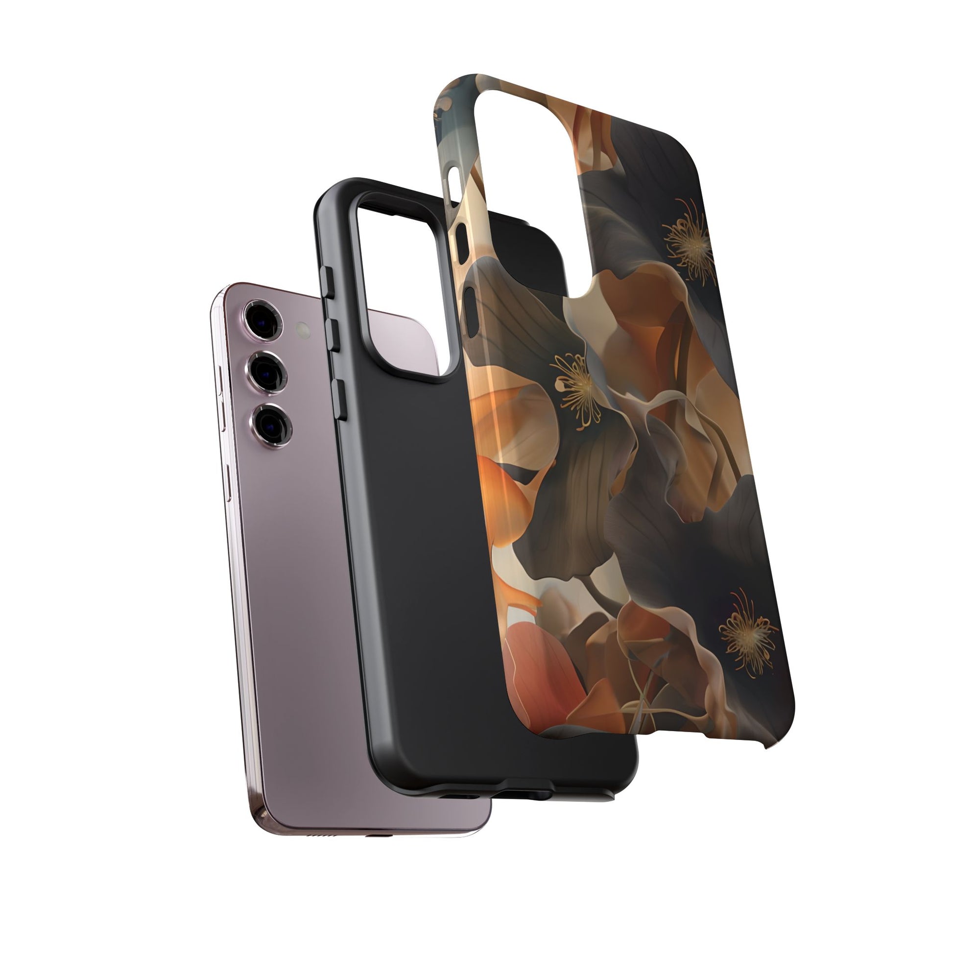 Autumn Ember - Moody Floral Art Samsung Galaxy S23 Plus Tough Phone Case - Warm Earthy Botanical Design