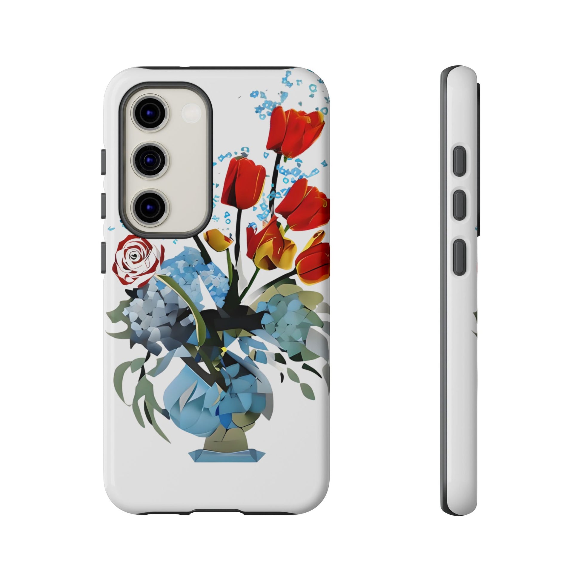 Bouquet Brilliance - Artistic Floral Samsung S23 Phone Case - Vibrant Tulip, Rose & Hydrangea Design