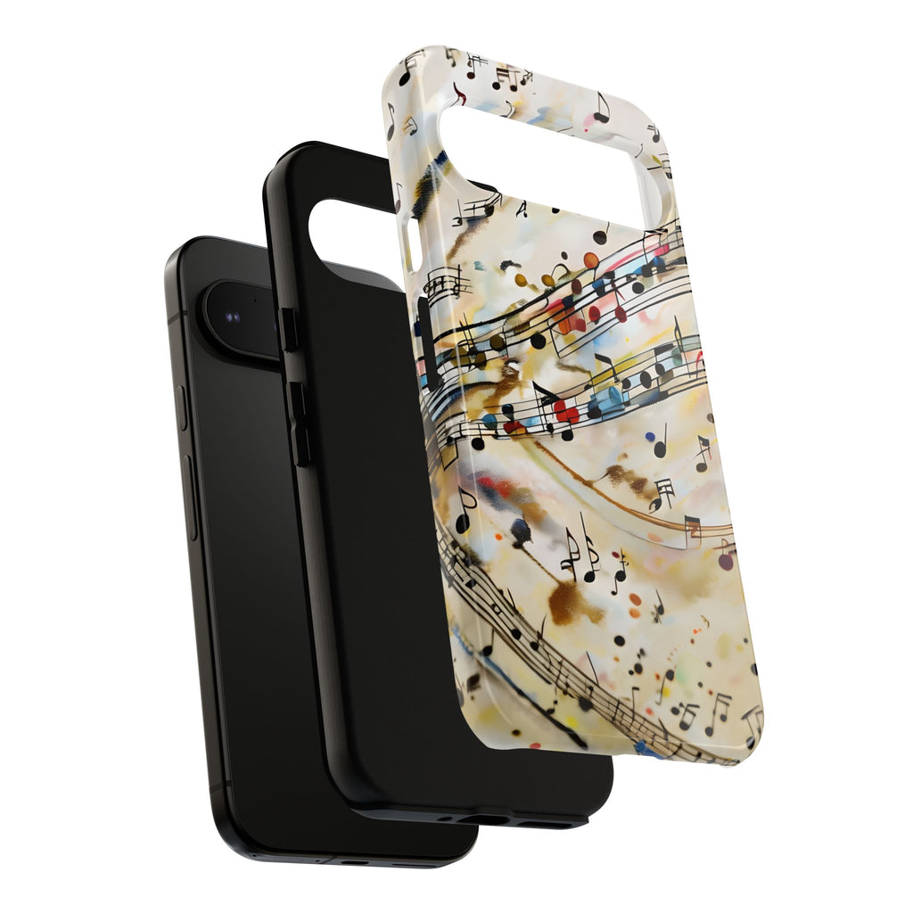Melodic Flow Abstract Music Notes Tough Case for Google Pixel 9 Pro XL - Shockproof Phone Cover