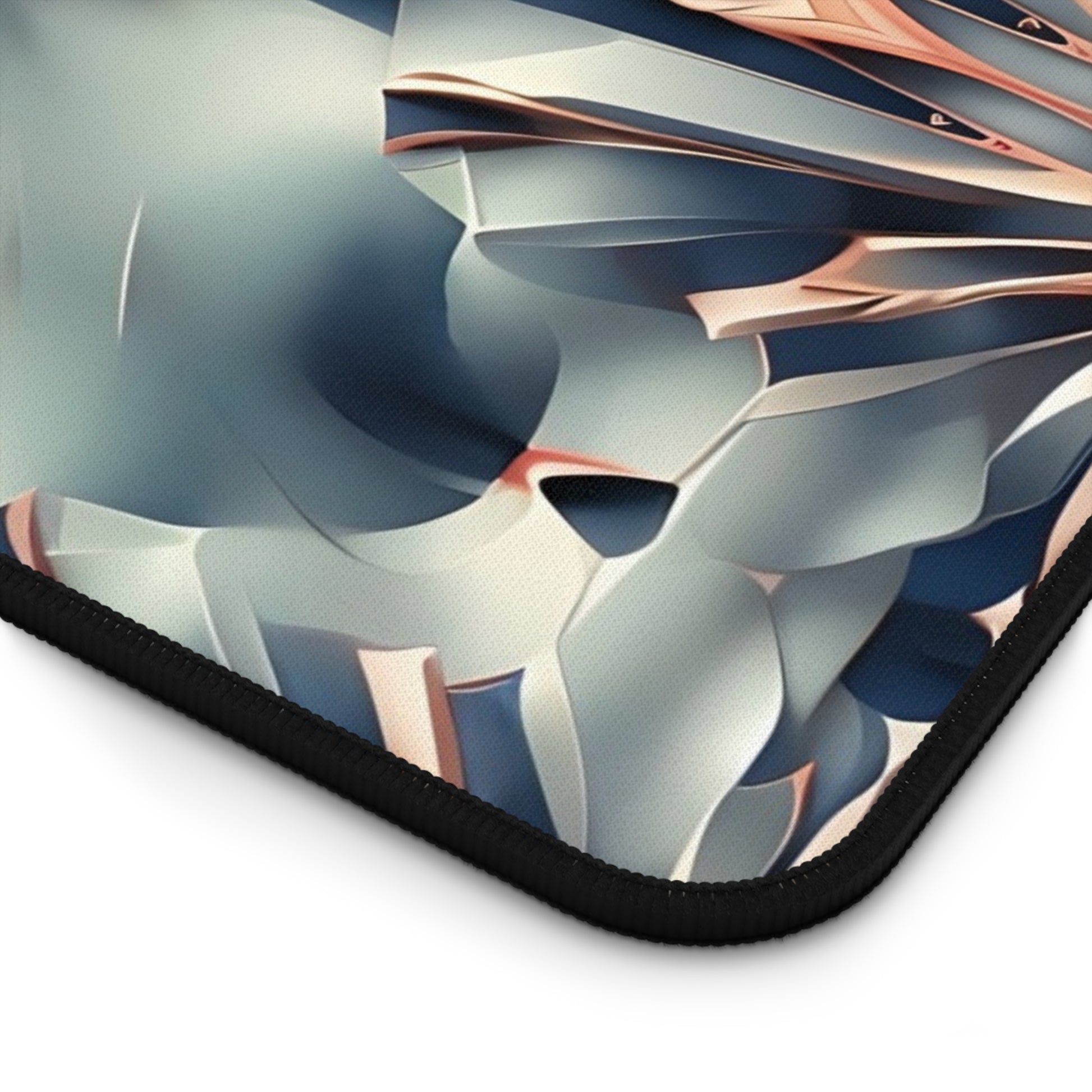Close-up of Obsidian Kaleidoscope desk mat showing detailed kaleidoscope pattern