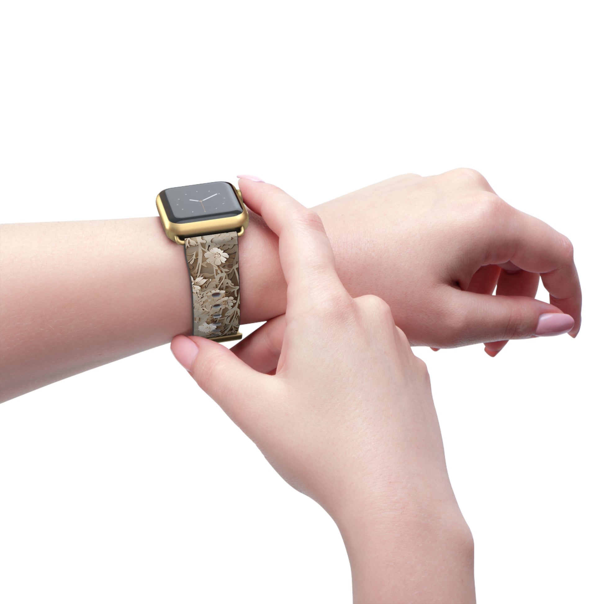 Moonlit Garden Apple Watch Band - Premium Custom Strap for Series 1-9, SE & Ultra - Artistic Vegan Leather