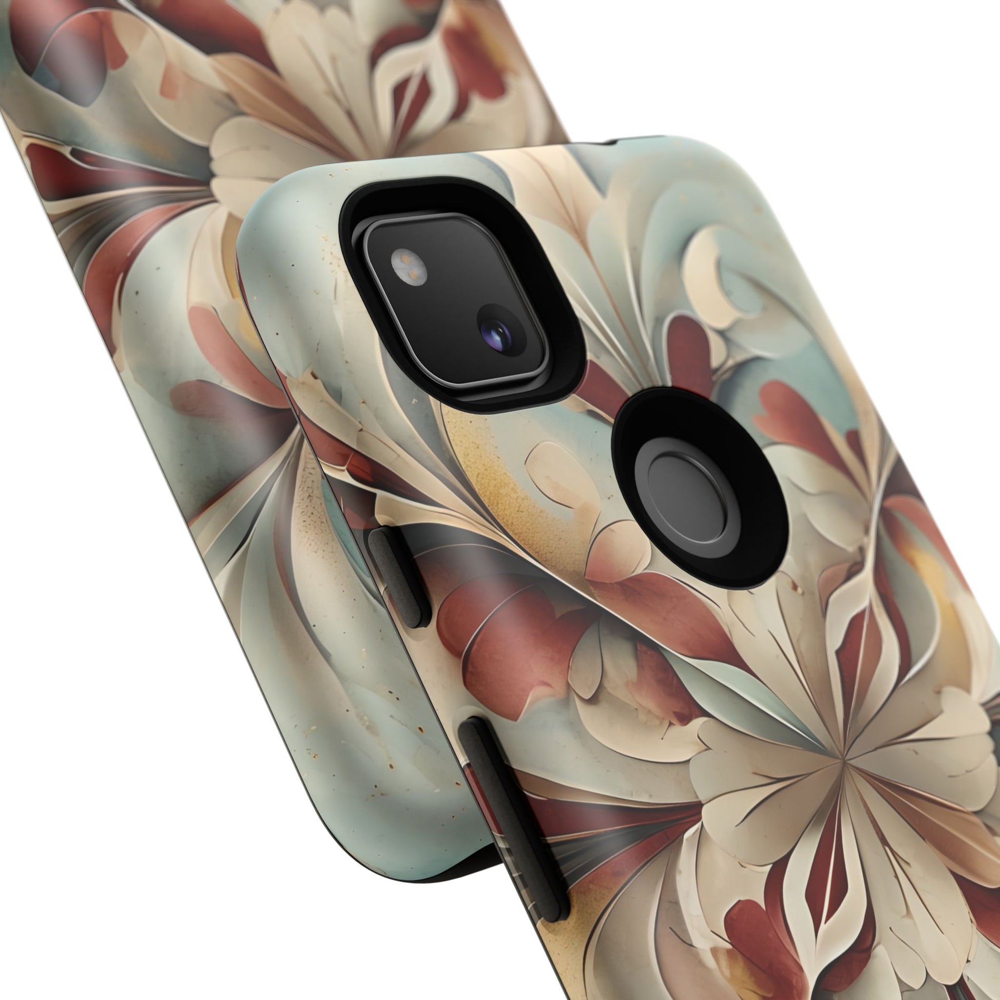 Vintage Baroque Blossom - Ornate Floral Art Google Pixel 4a Tough Phone Case - Elegant Baroque-Inspired Design