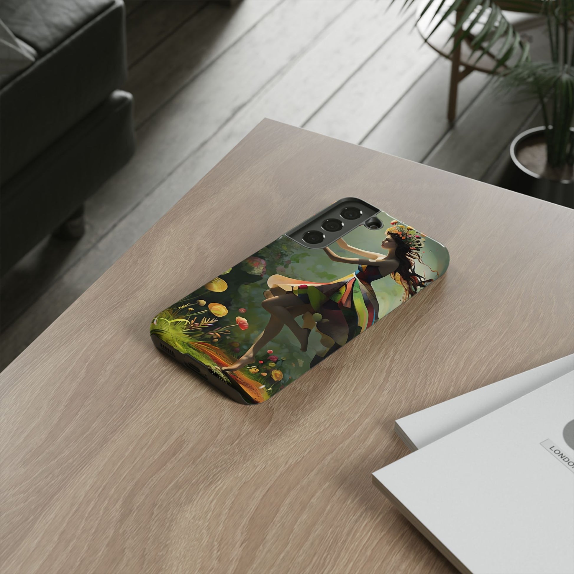 Dancing Wildflower Muse Samsung Galaxy S22 Tough Case - Artistic Floral Fantasy Cover - Whimsical Nature-Inspired Protective Accessory