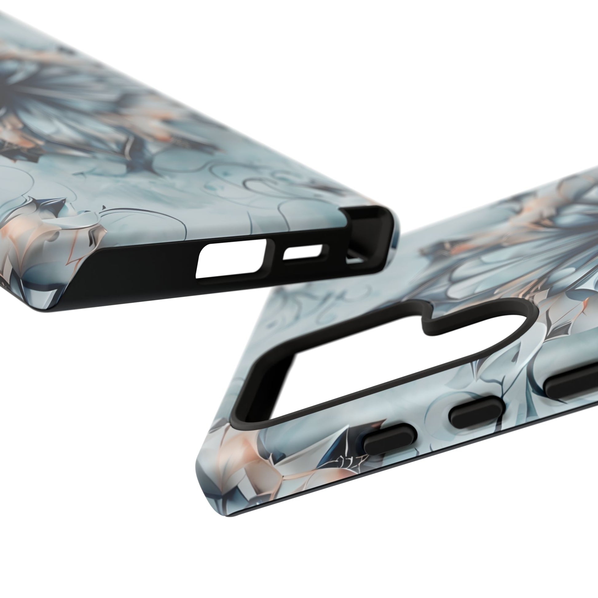 Indigo Mirage - Artistic Kaleidoscope Collection Artistic Floral - Samsung Galaxy S24 Ultra Tough Phone Case - Bold Indigo Symmetrical Design