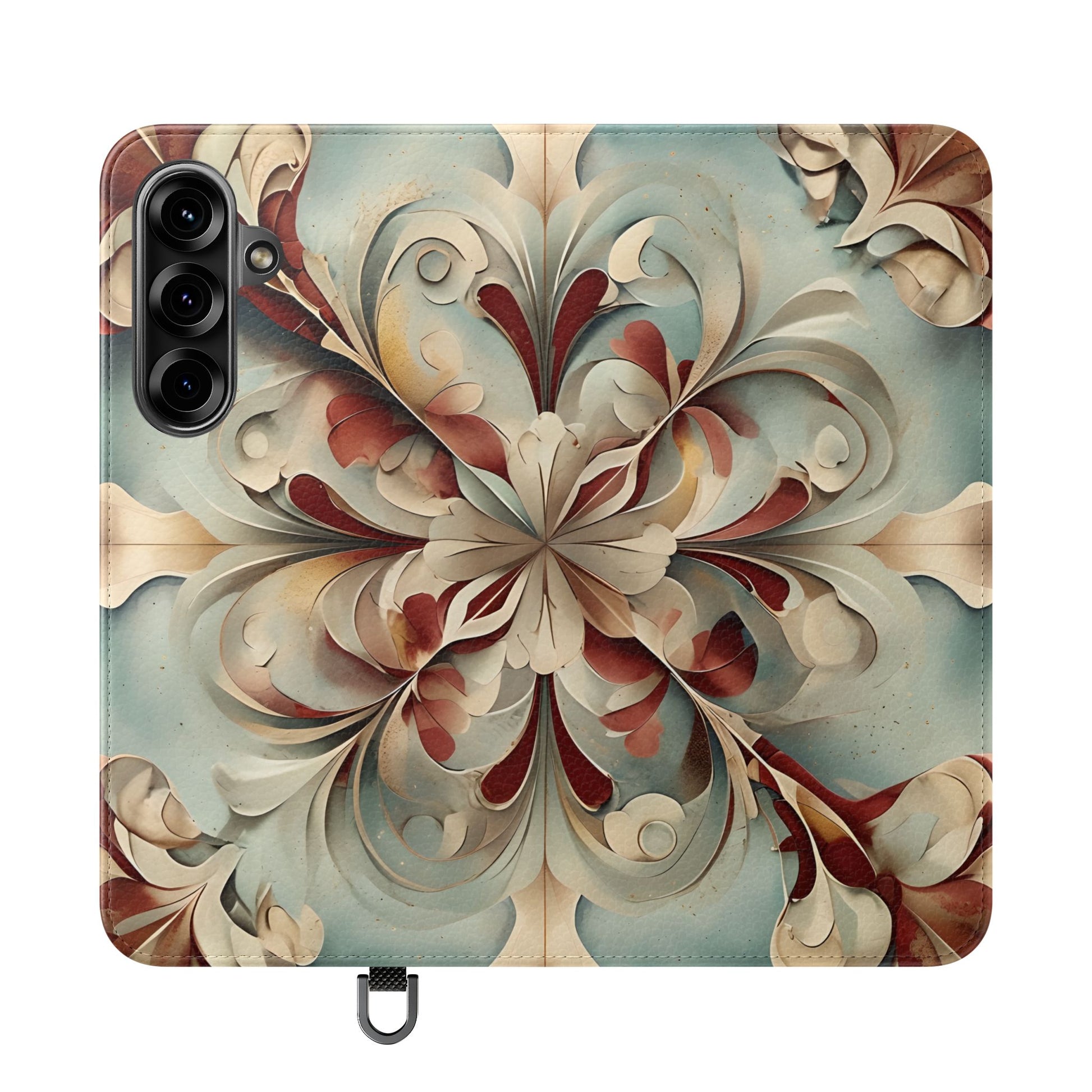 Vintage Baroque Blossom Wallet Phone Case - Elegant Floral Flip Cover for Samsung Galaxy S25 Plus