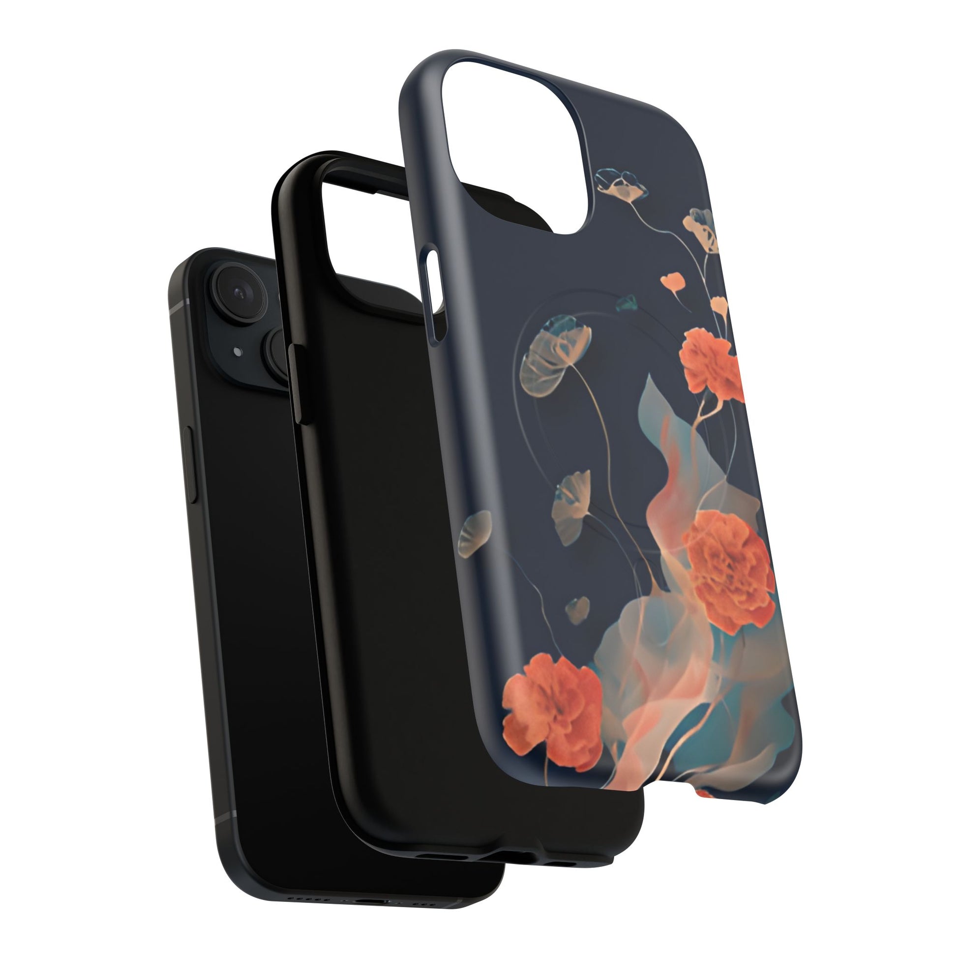 Lotus Reverie - Elegant Artistic Floral iPhone 15 MagSafe Phone Case - Painterly Lotus Blossom Design