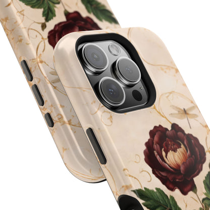 Vintage Burgundy Rose iPhone MagSafe Case