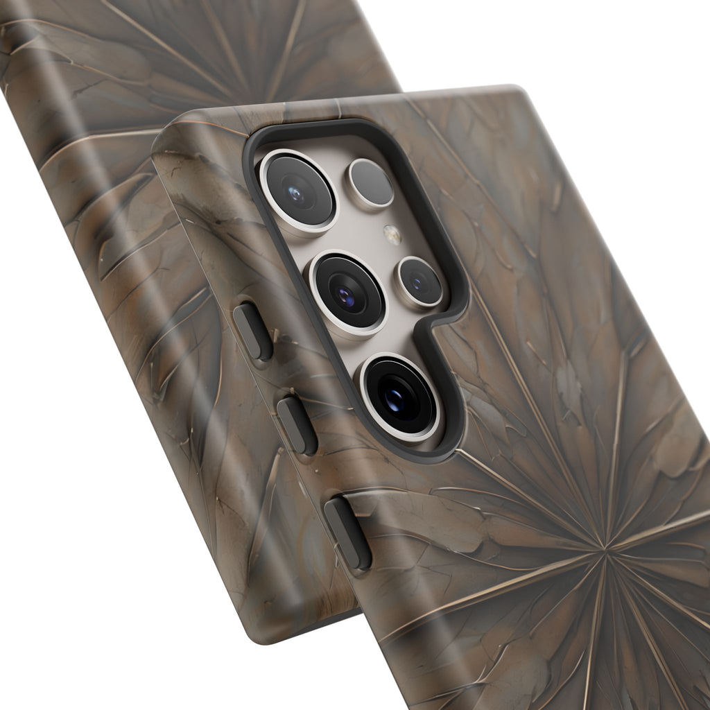 Earthstone Mandala - Kaleidoscope Collection Artistic Taupe Burst - Samsung Galaxy S24 Ultra Tough Phone Case