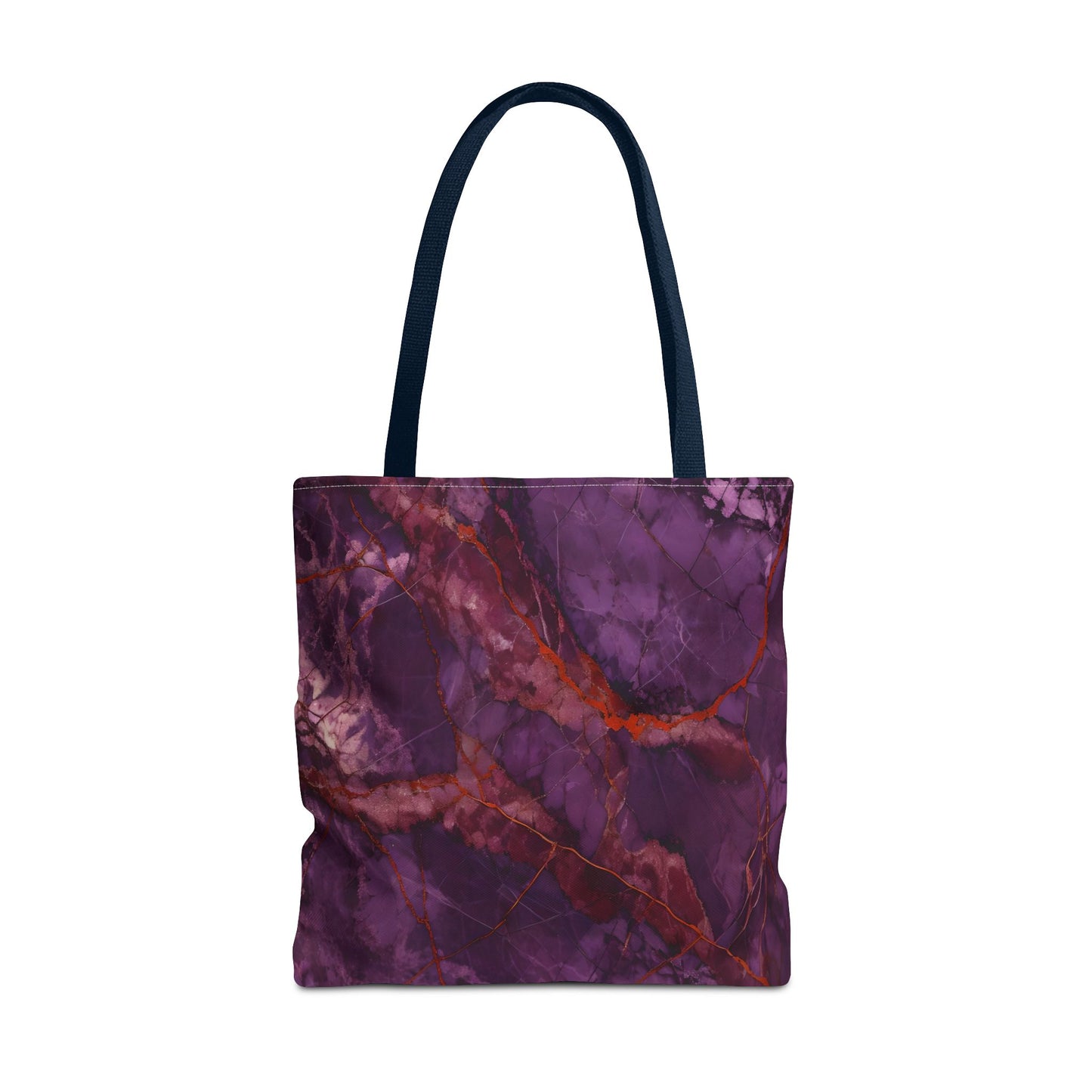 Amethyst Current Tote Bag (16x16 & 18x18)- Artistic Abstract Purple Flow, Artistic Eco-Friendly Shopping Bag