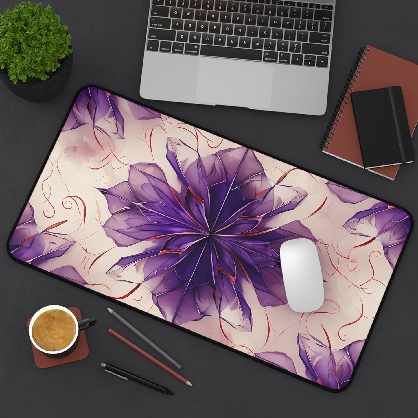 Violet Reverie Designer Desk Mat - Premium Office Desk Pad, 3 Sizes Available, Artistic Workspace Protection