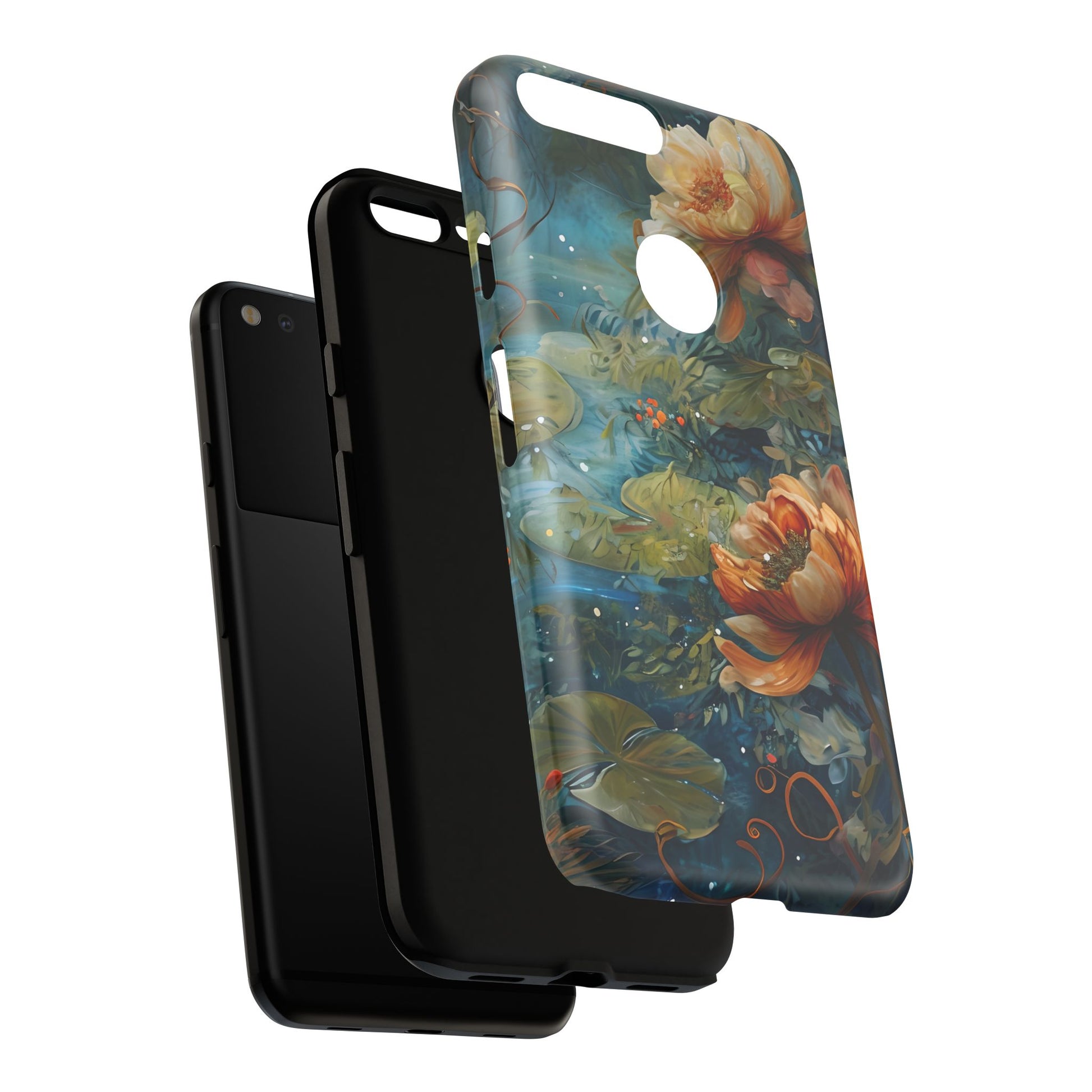 Waterlily Nocturne Tough Case for Google Pixel XL- Premium Artistic Shockproof Cover, Elegant Protective Phone Case