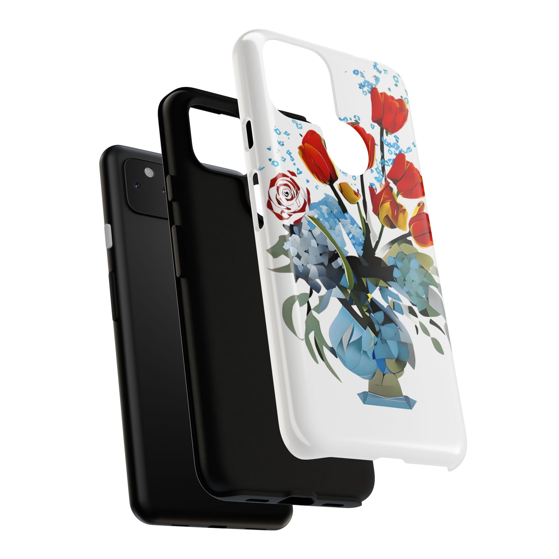 Bouquet Brilliance - Artistic Floral Google Pixel 4a 5G Tough Phone Case - Vibrant Tulip, Rose & Hydrangea Design