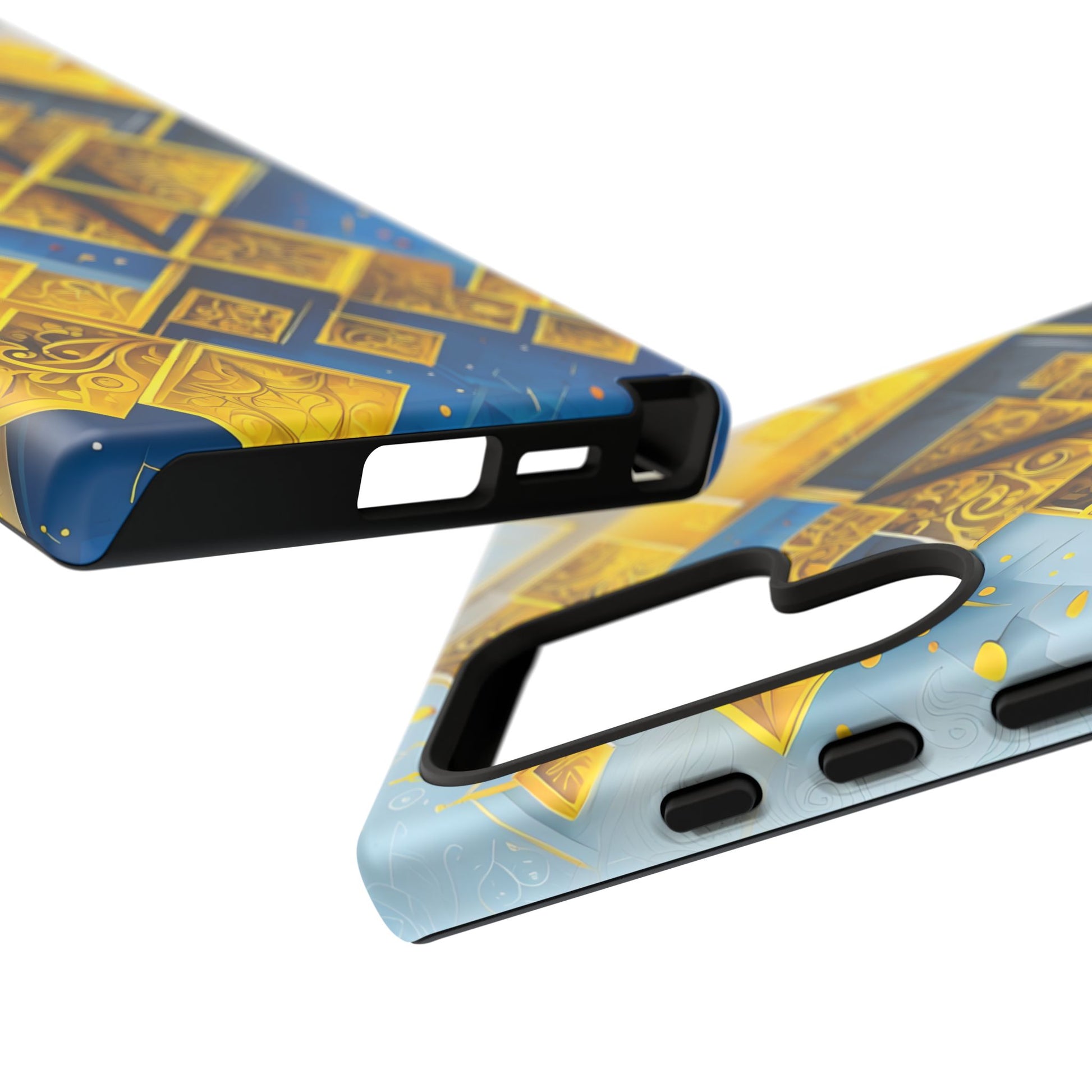 Golden Ascent Luxe Geometric Samsung Galaxy S24 Ultra Tough Case - Elegant Abstract Gold Design