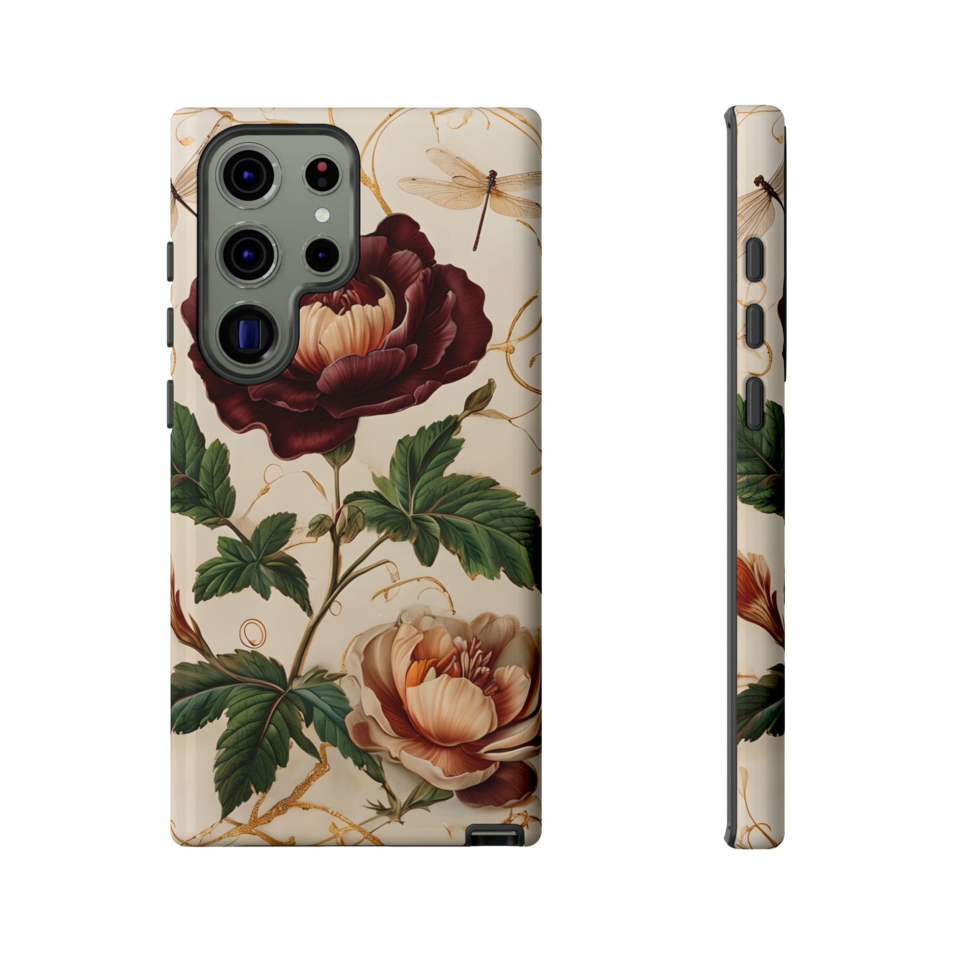 Vintage Burgundy Rose - Elegant Floral Samsung Galaxy S23 Ultra Phone Case - Classic Painterly Rose Design