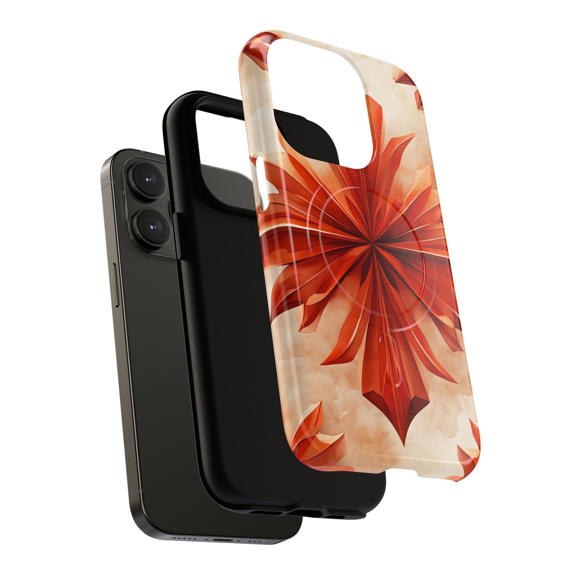 Sunset Fleur iPhone 14 Pro - Kaleidoscope Collection of MagSafe Compatible - Vibrant Sunset Flower Design