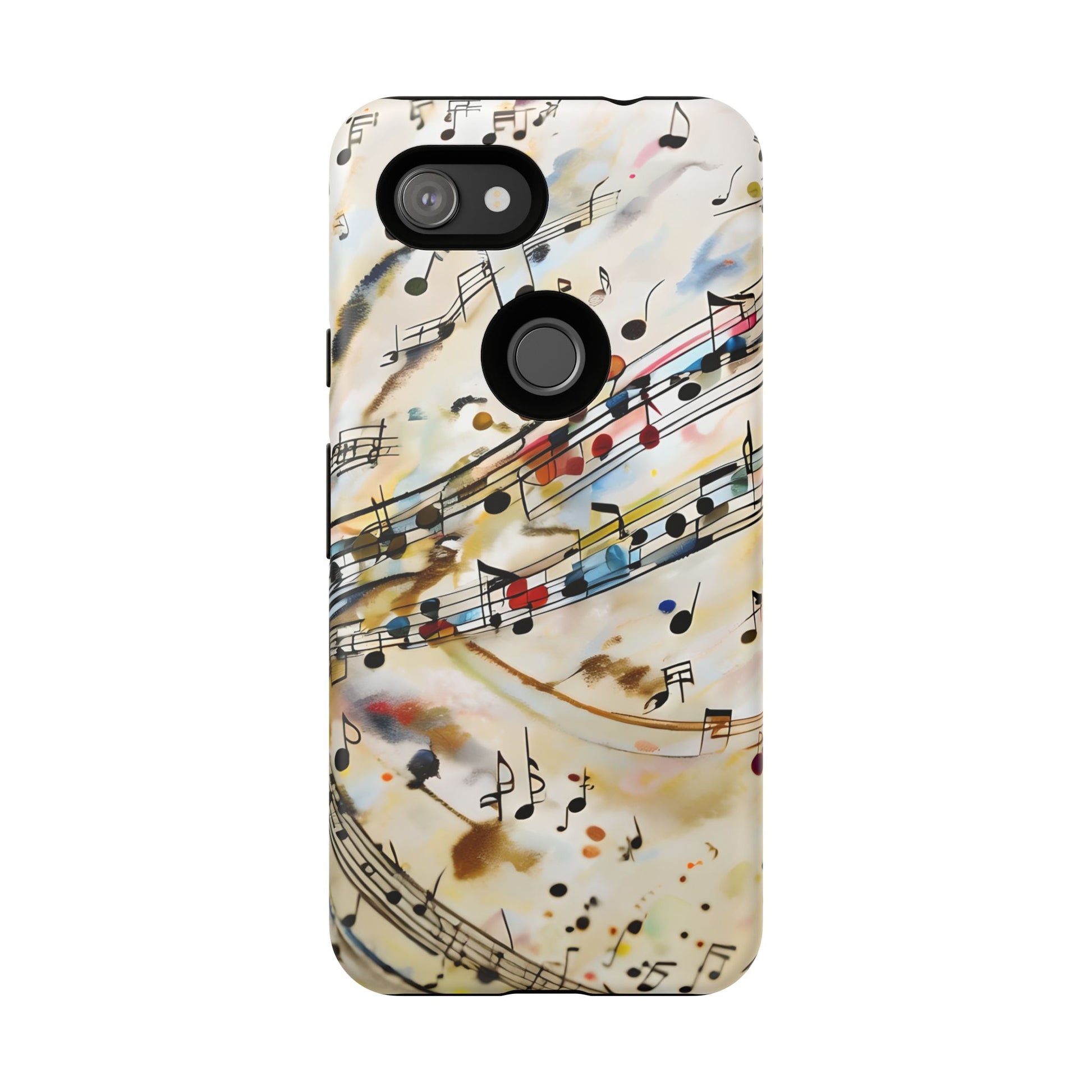Melodic Flow Abstract Music Notes Tough Case for Google Pixel 3a - Shockproof Phone Cover