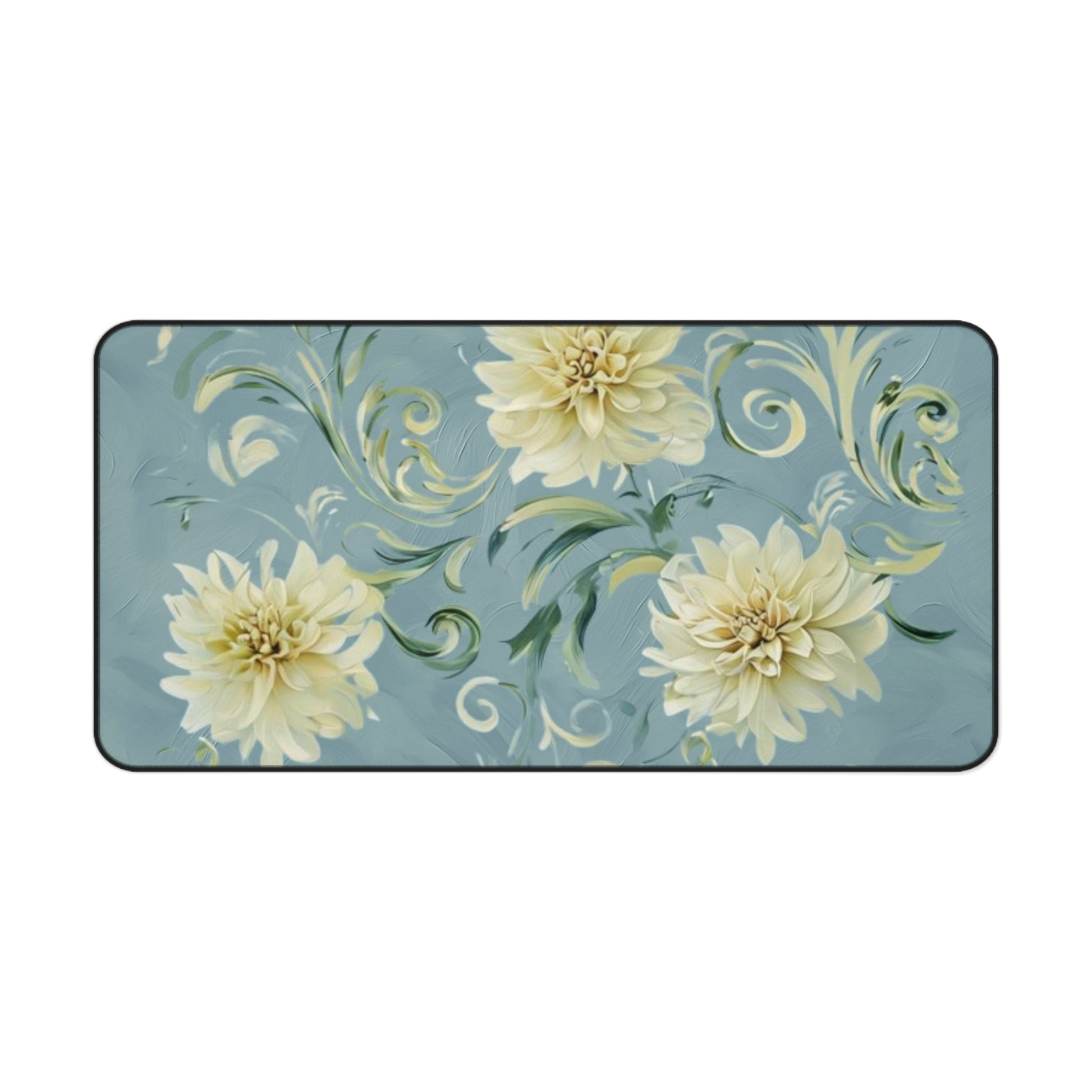 Golden Dahlia Trio Desk Mat - Premium Office Desk Pad, 3 Sizes Available, Artistic Workspace Protection