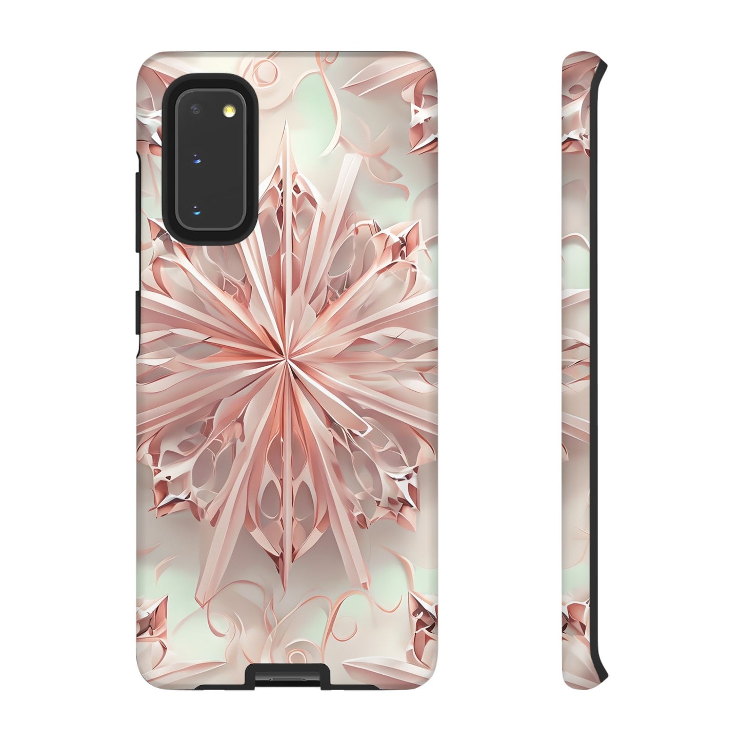 Blush Frost from our Kaleidoscope Collection - Samsung Galaxy tough case - Soft Pink Geometric Floral Design