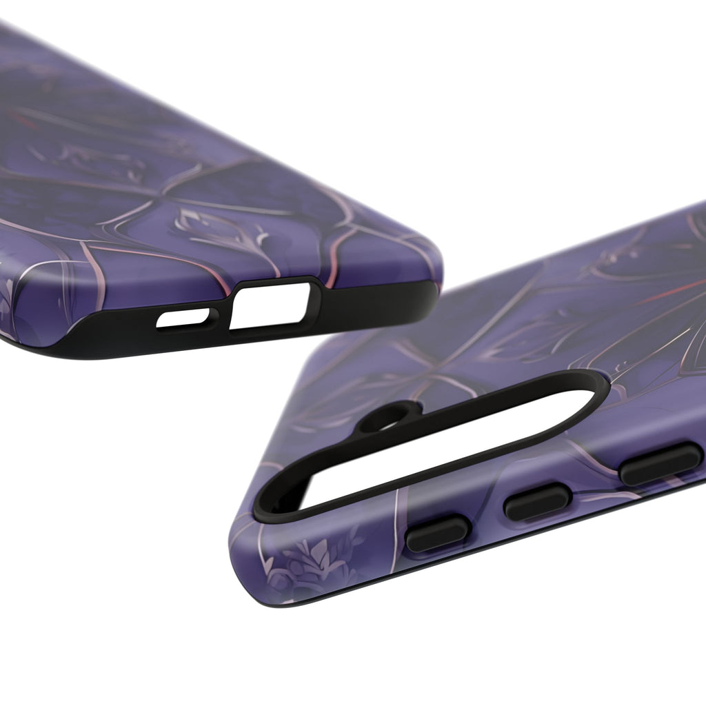 Violet Nebula - Kaleidoscope Collection Artistic Floral Burst - Samsung Galaxy S24 Plus Tough Phone Case - Bold Purple Symmetrical Design