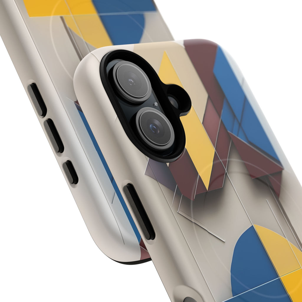 Chromatic Construct iPhone 16 MagSafe Phone Case -Modern Geometrical Design, Primary Colors